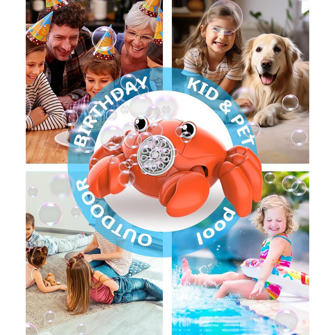 Máquina de Burbujas Cangrejo Rojo Shantou 360° LED USB-C