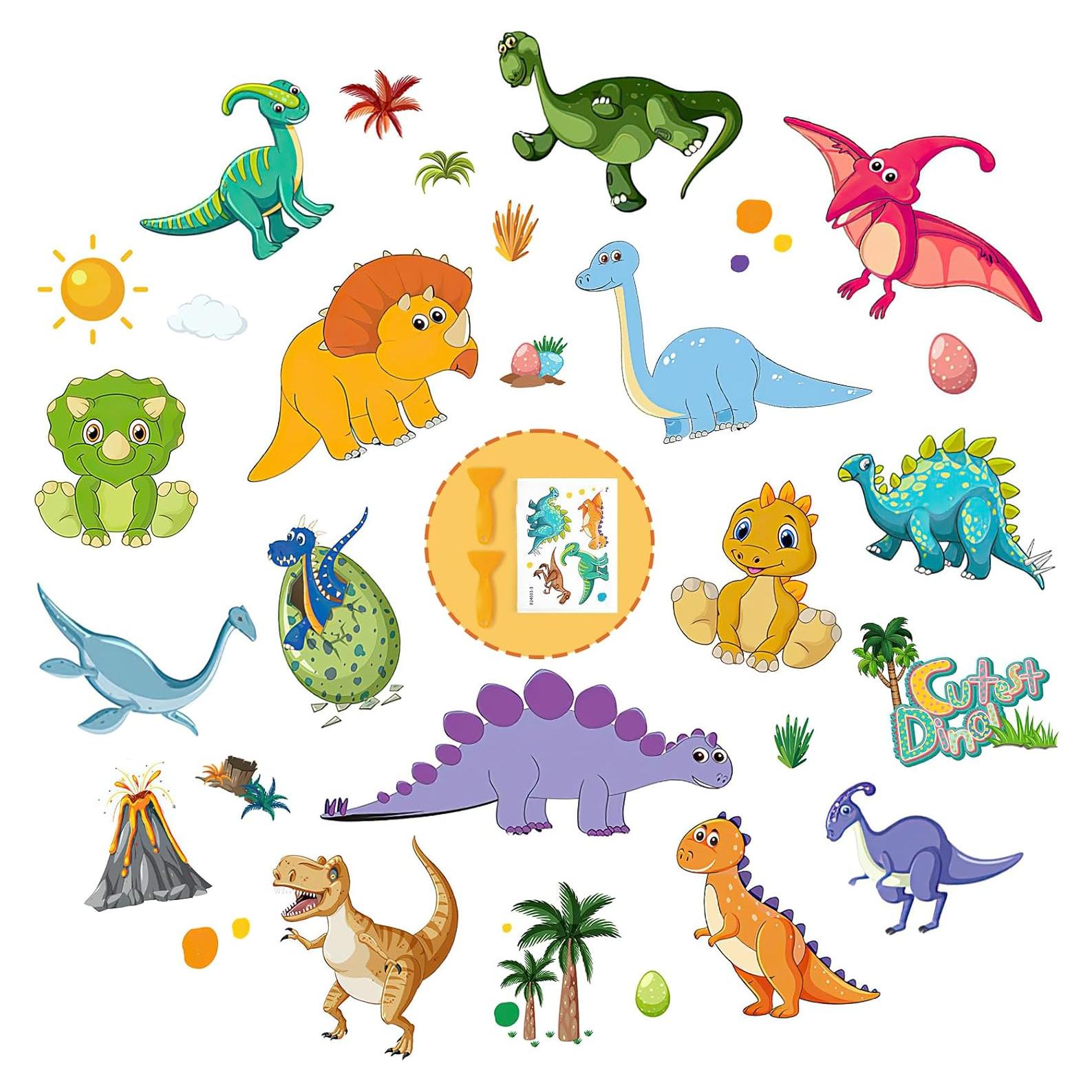 Pegatinas Antideslizantes PRATIQUE para Bañera Dinosaurios - 12 Páginas