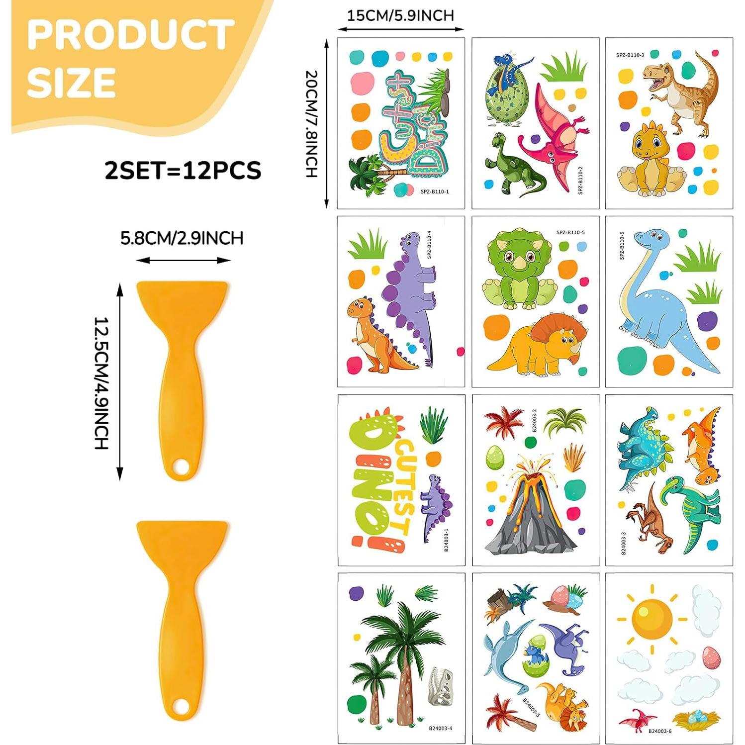 Pegatinas Antideslizantes PRATIQUE para Bañera Dinosaurios - 12 Páginas