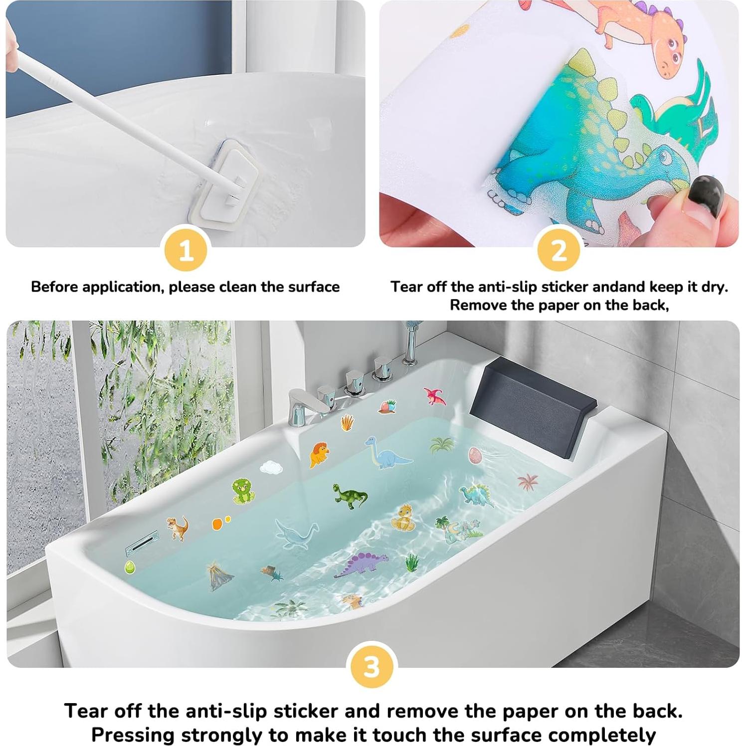 Pegatinas Antideslizantes PRATIQUE para Bañera Dinosaurios - 12 Páginas