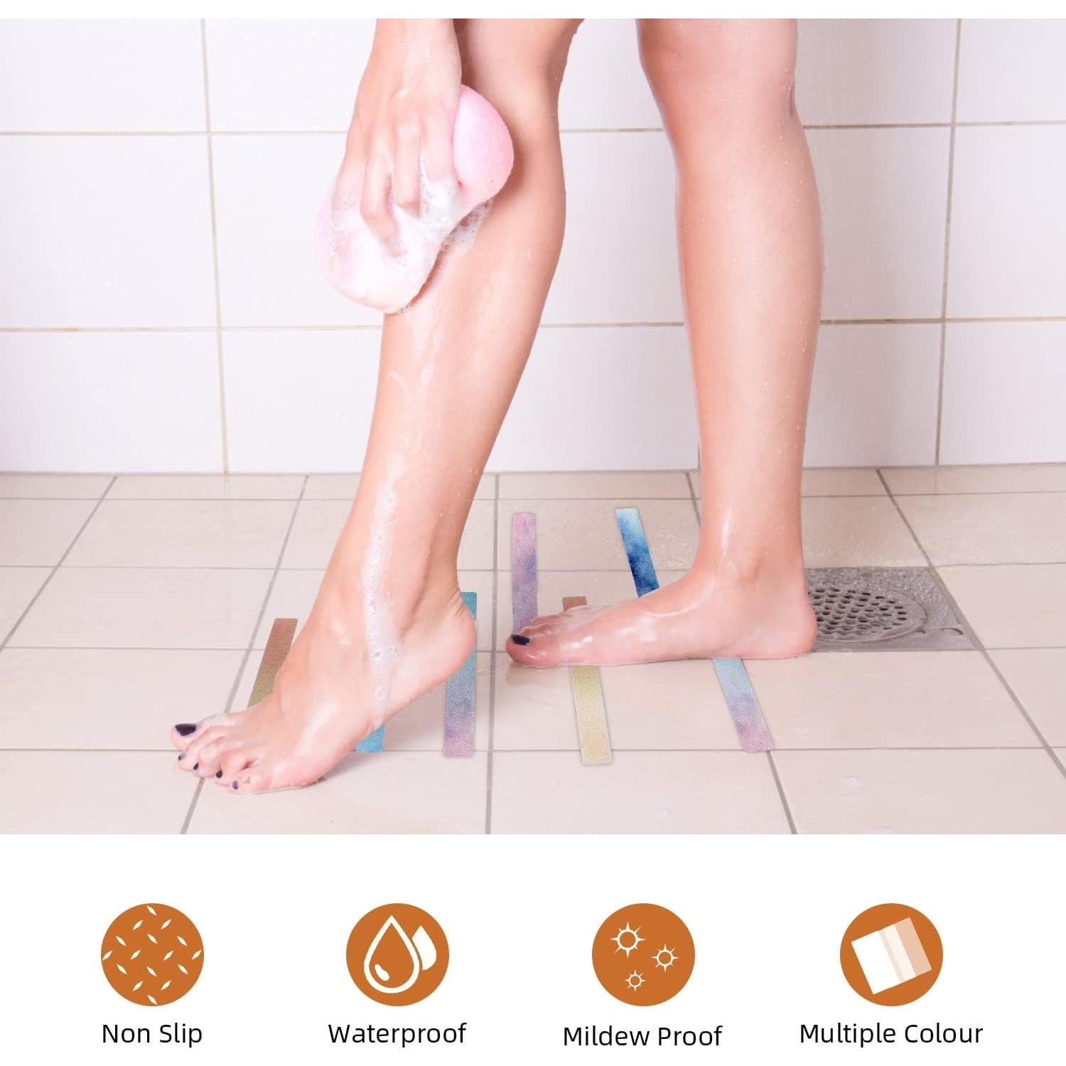 Tiras Antideslizantes Secopad 24 PCS Coloridas 20.1x2.5 cm