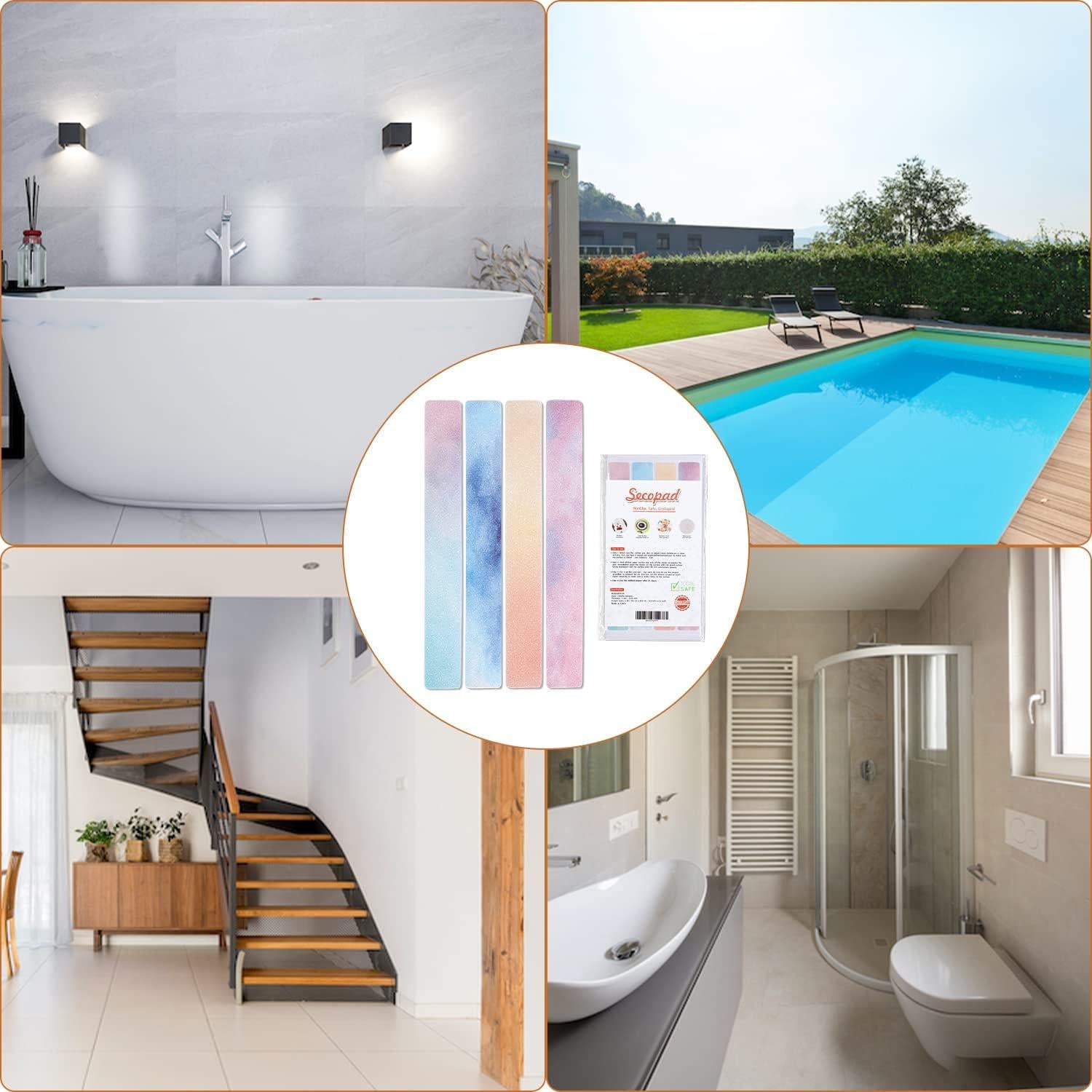 Tiras Antideslizantes Secopad 24 PCS Coloridas 20.1x2.5 cm