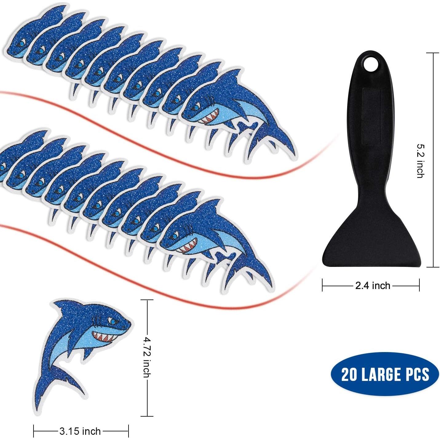 Pegatinas Antideslizantes para Bañera Tiburón 20 PCS 12x8 cm