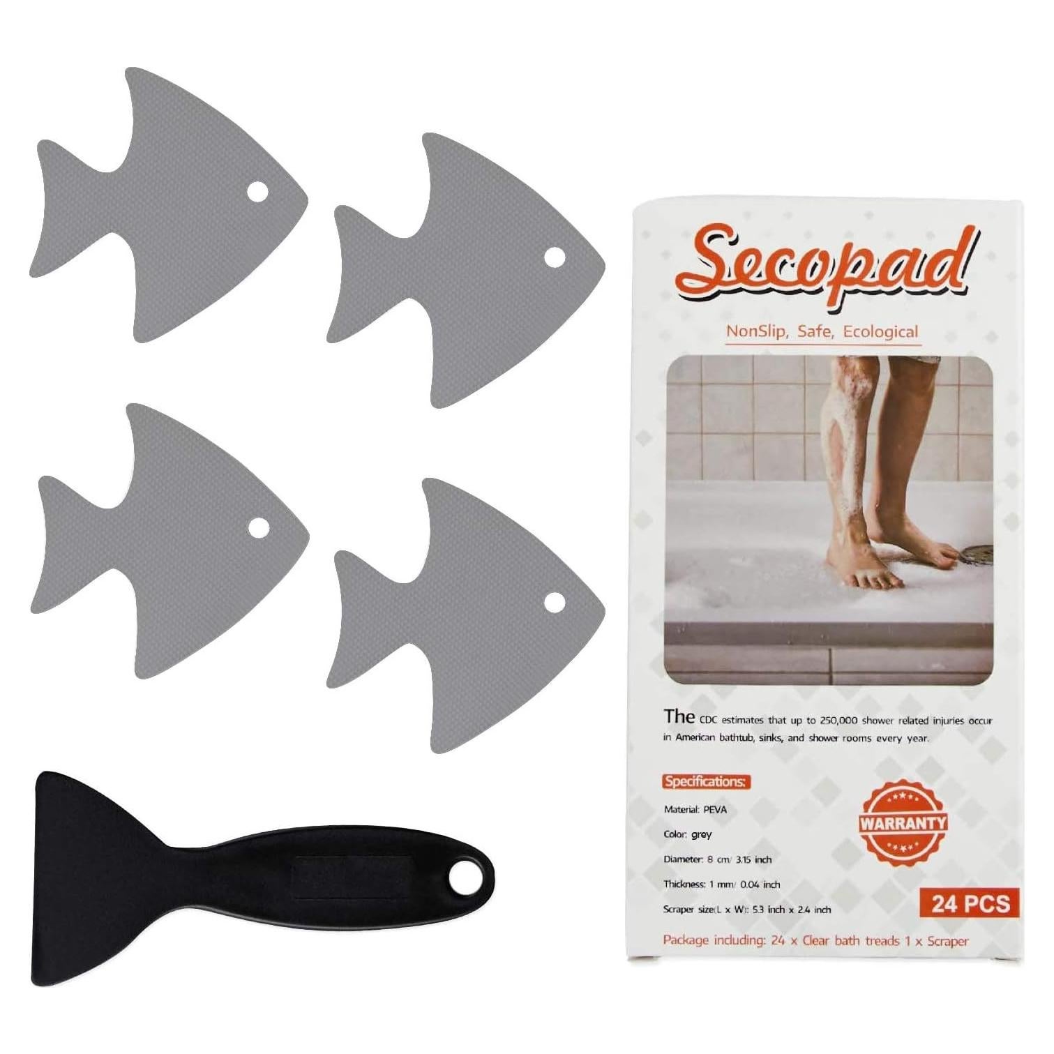 Calcomanías Antideslizantes Secopad 24 Piezas Gris para Baño