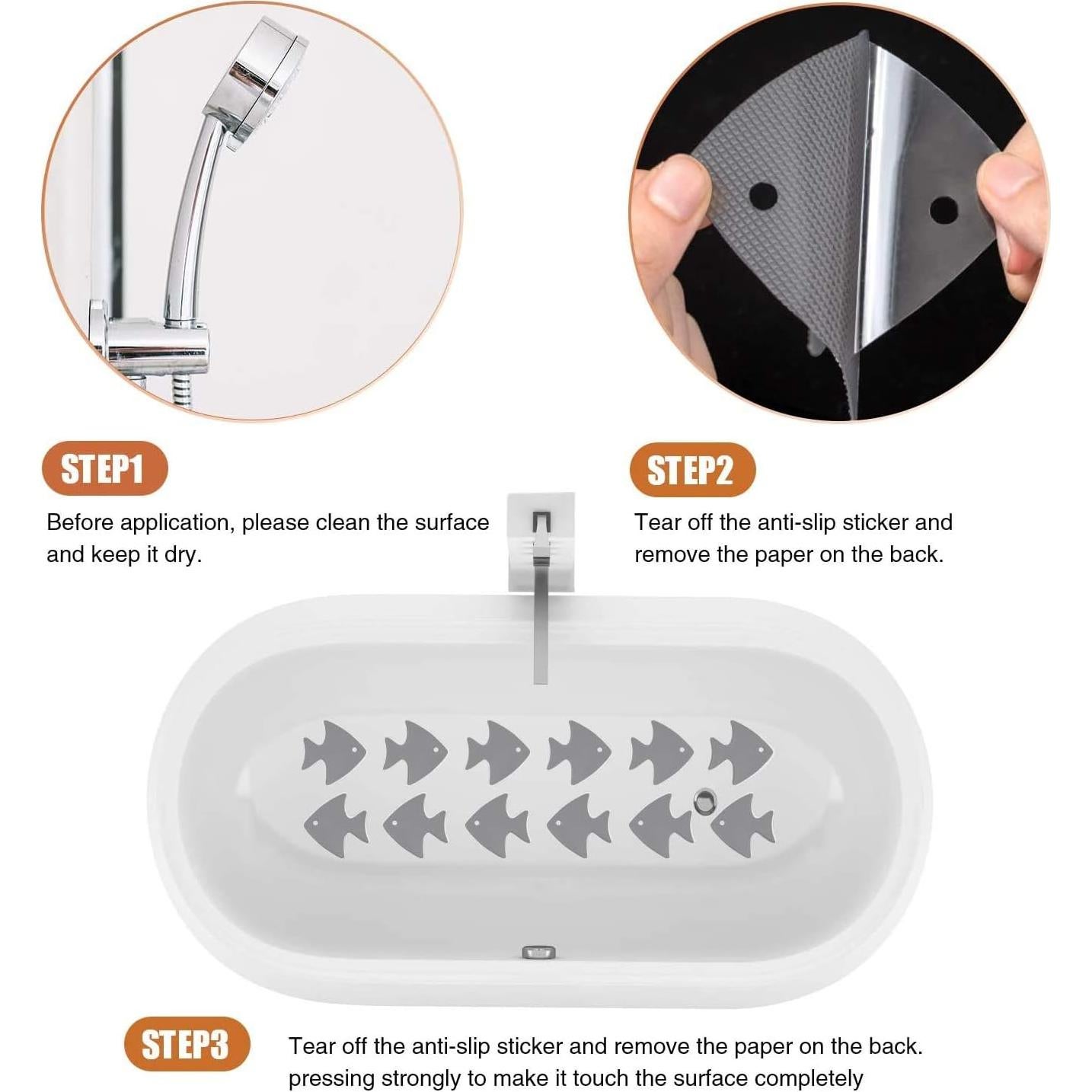 Calcomanías Antideslizantes Secopad 24 Piezas Gris para Baño