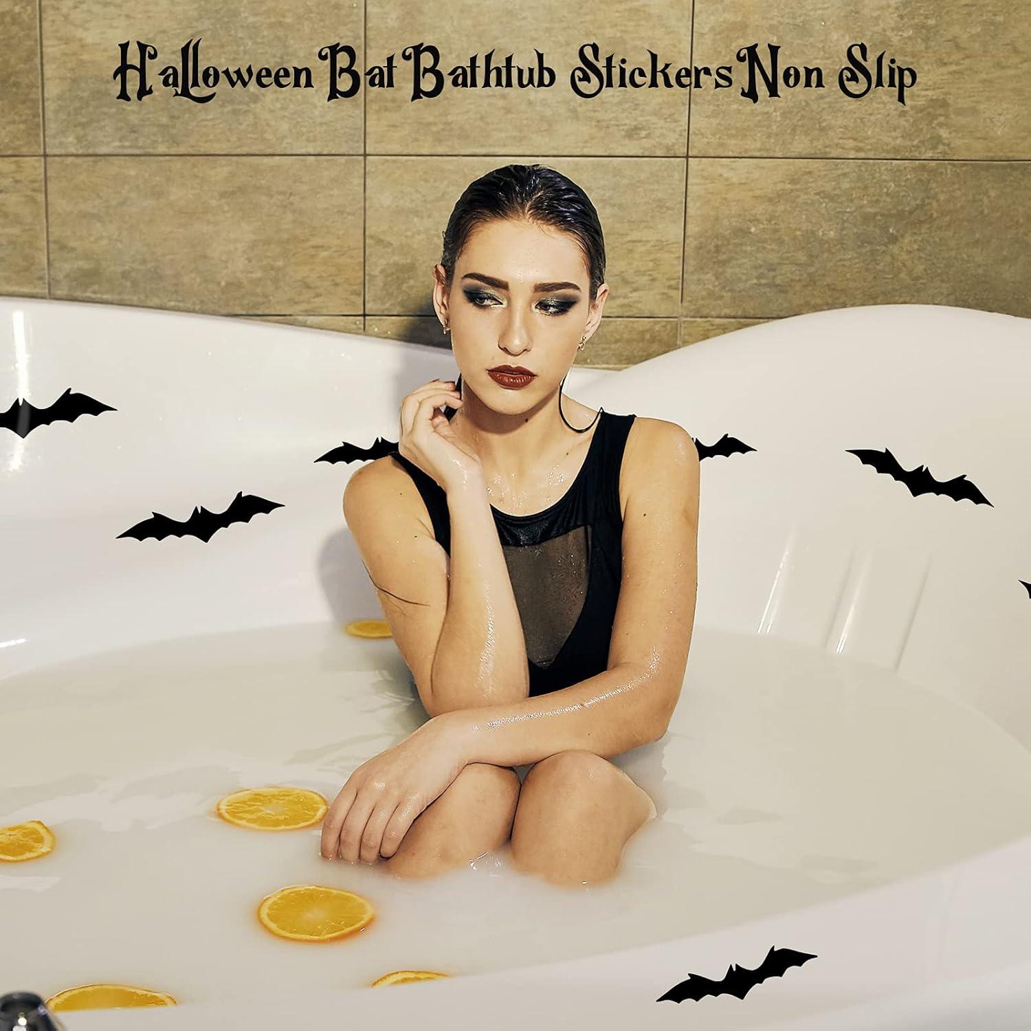 Calcomanías Antideslizantes Murciélago Negro Nuanchu 30 Pzas