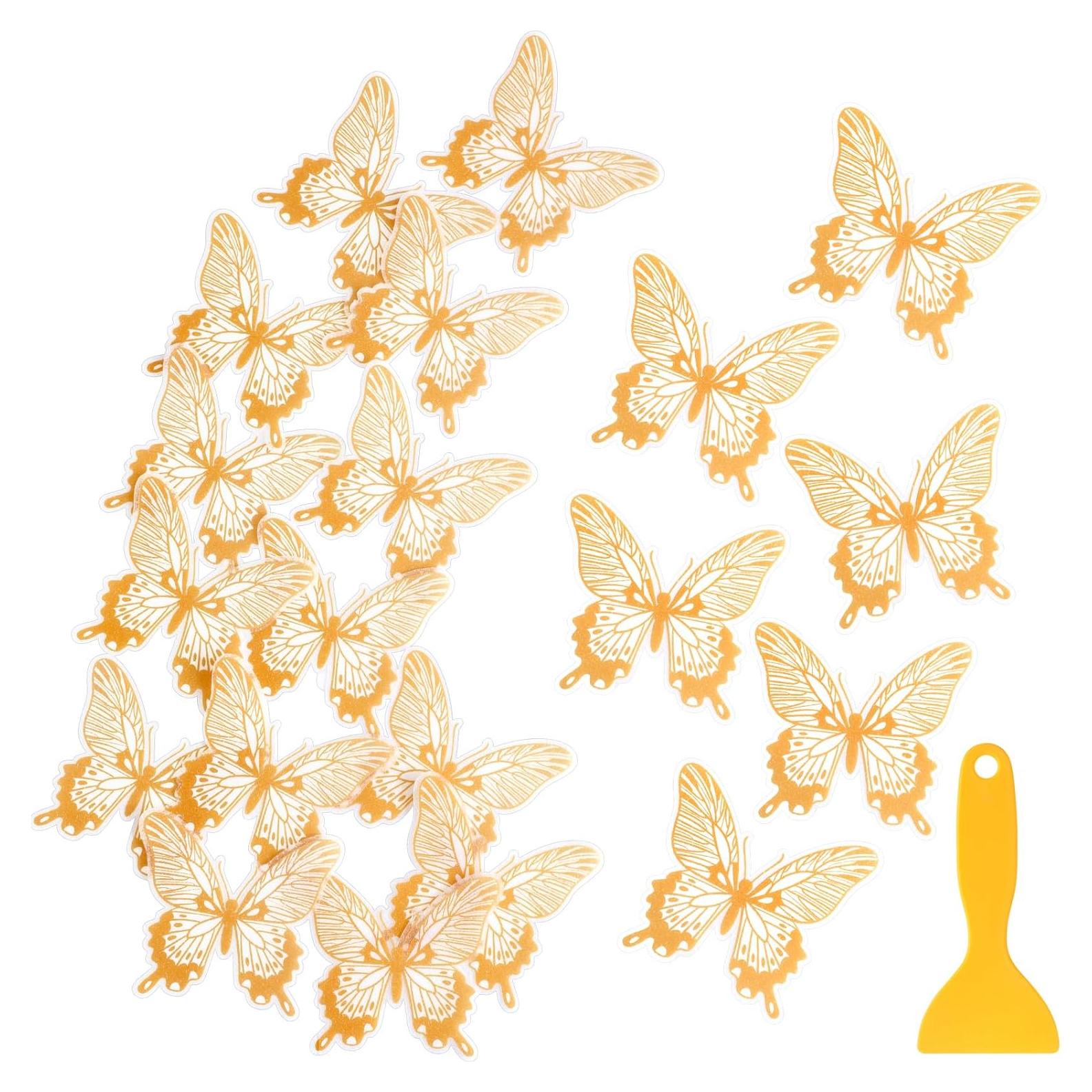 20 Calcomanías Antideslizantes Mariposa Oro Trandraft