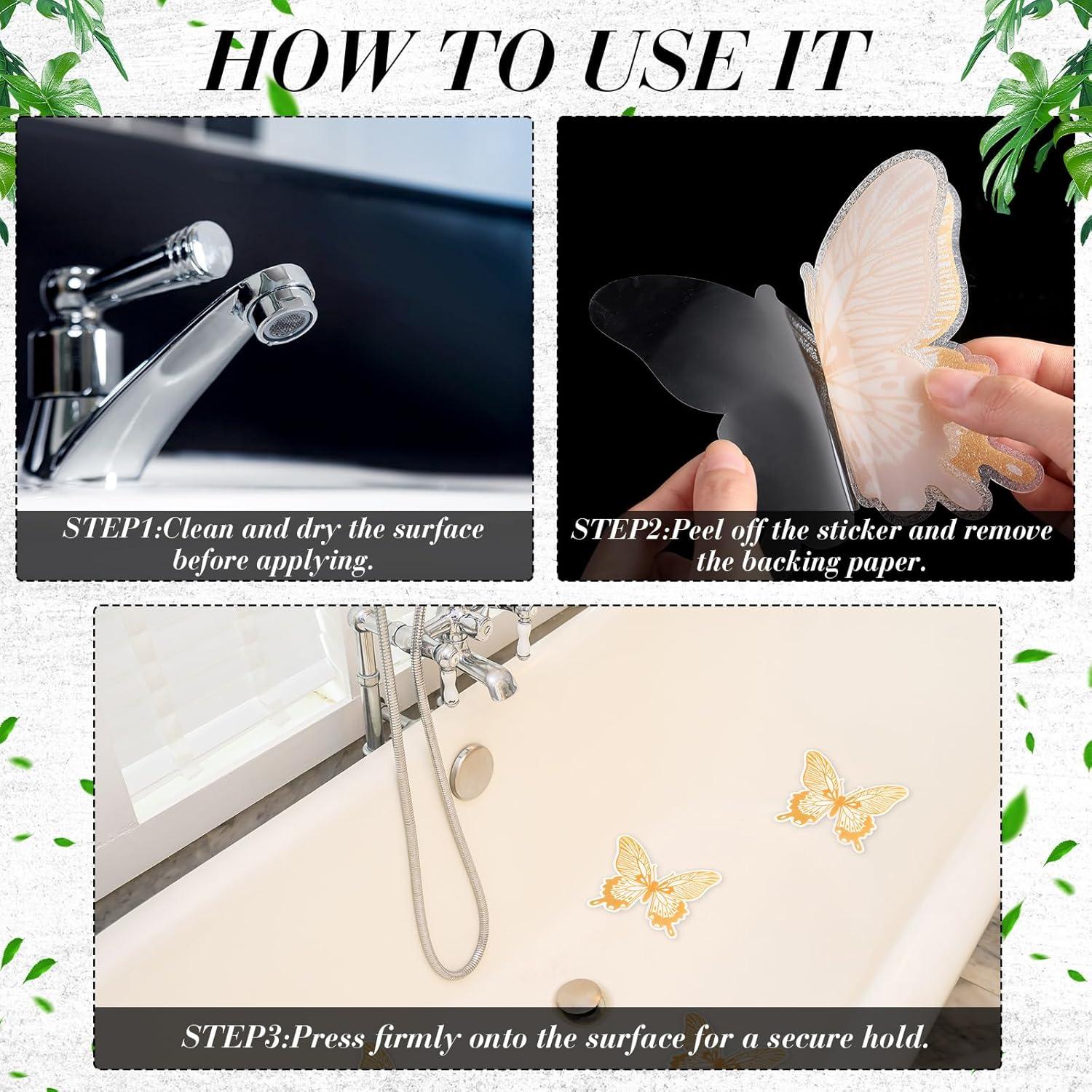 20 Calcomanías Antideslizantes Mariposa Oro Trandraft