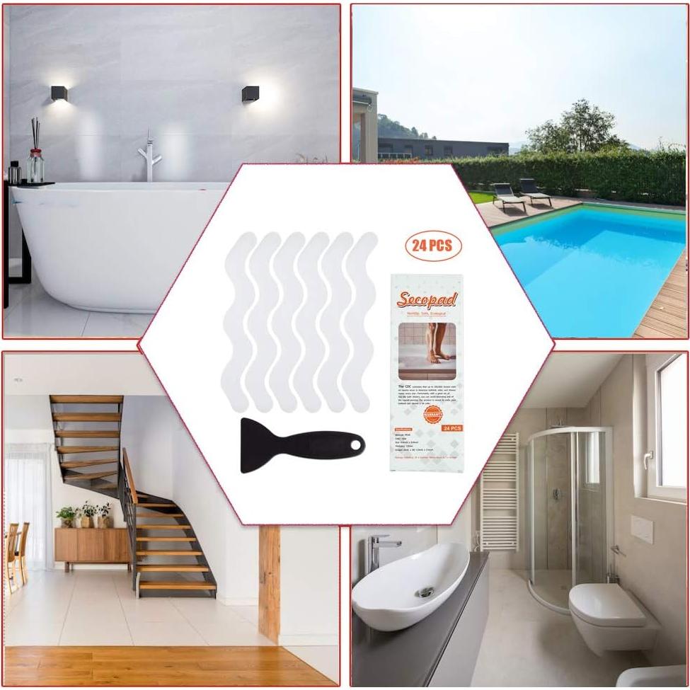 Pegatinas Antideslizantes Secopad 36 PCS para Ducha y Escaleras