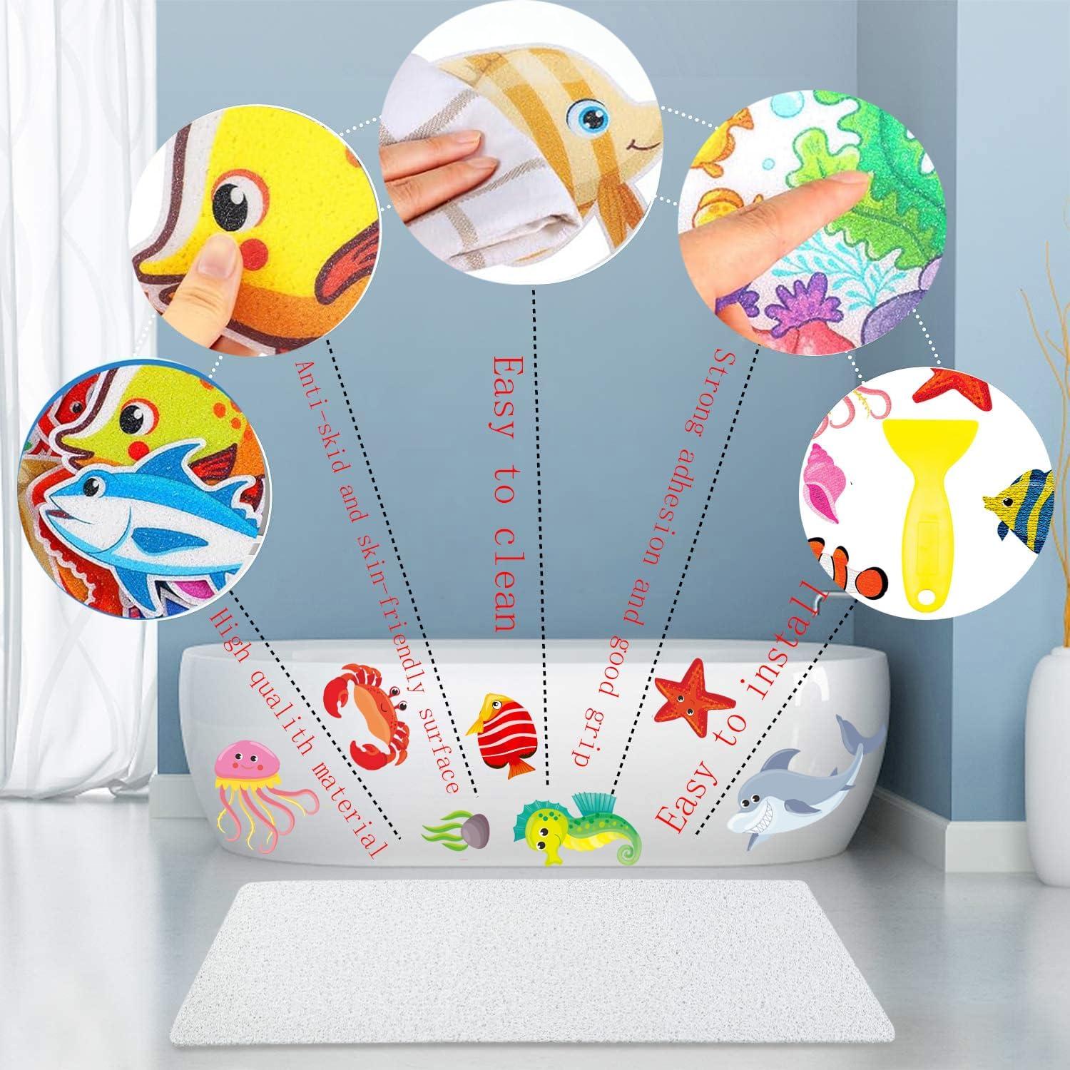 Pegatinas Antideslizantes para Bañera LUCKKYY - 18 Piezas Océano Azul