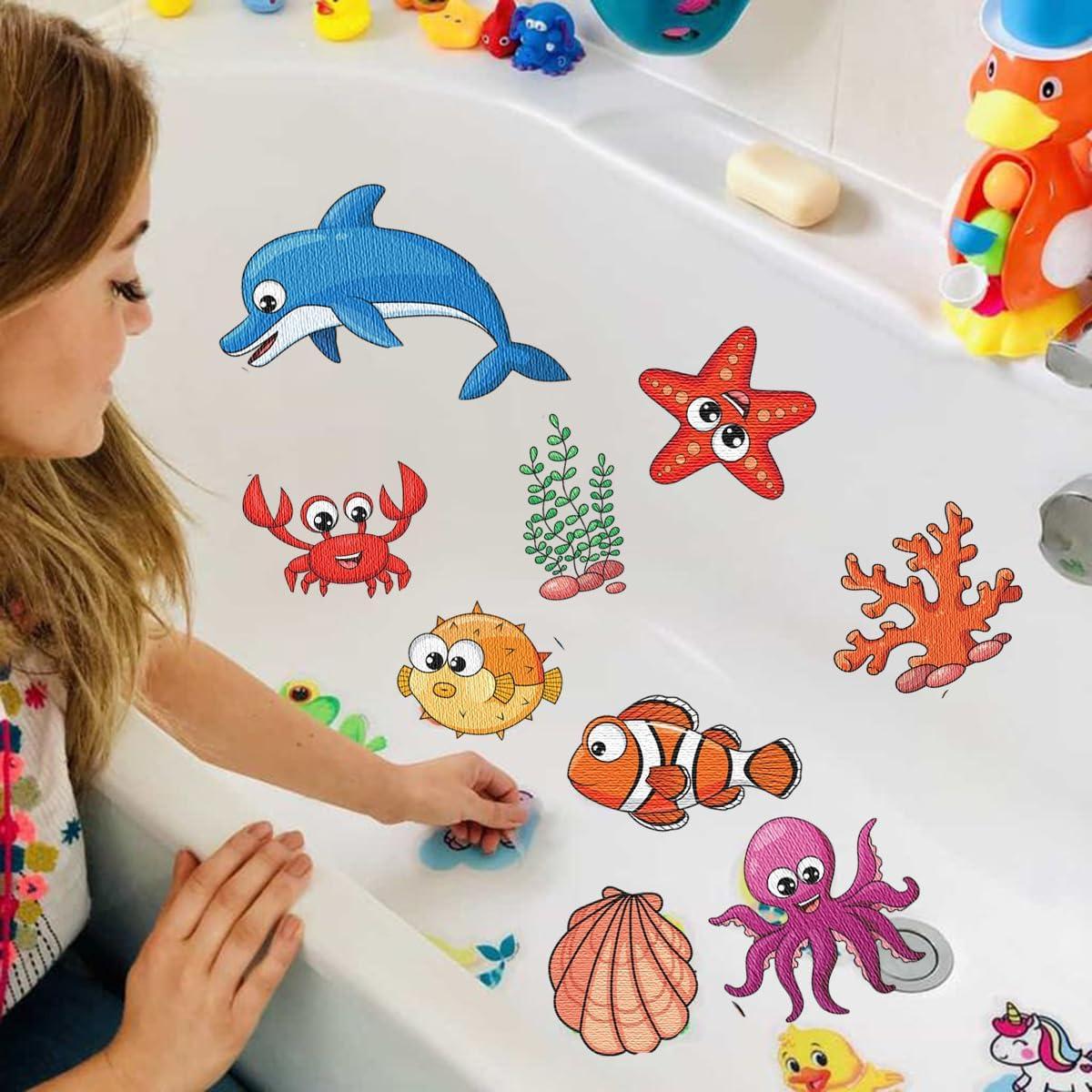Pegatinas Antideslizantes para Bañera LUCKKYY - 18 Piezas Océano Azul