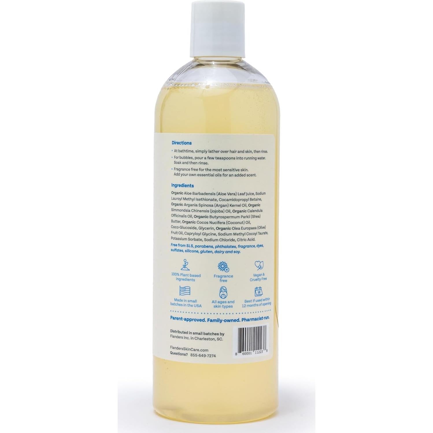 Flanders 3 en 1 Champú y Lavado a Base de Plantas 425g