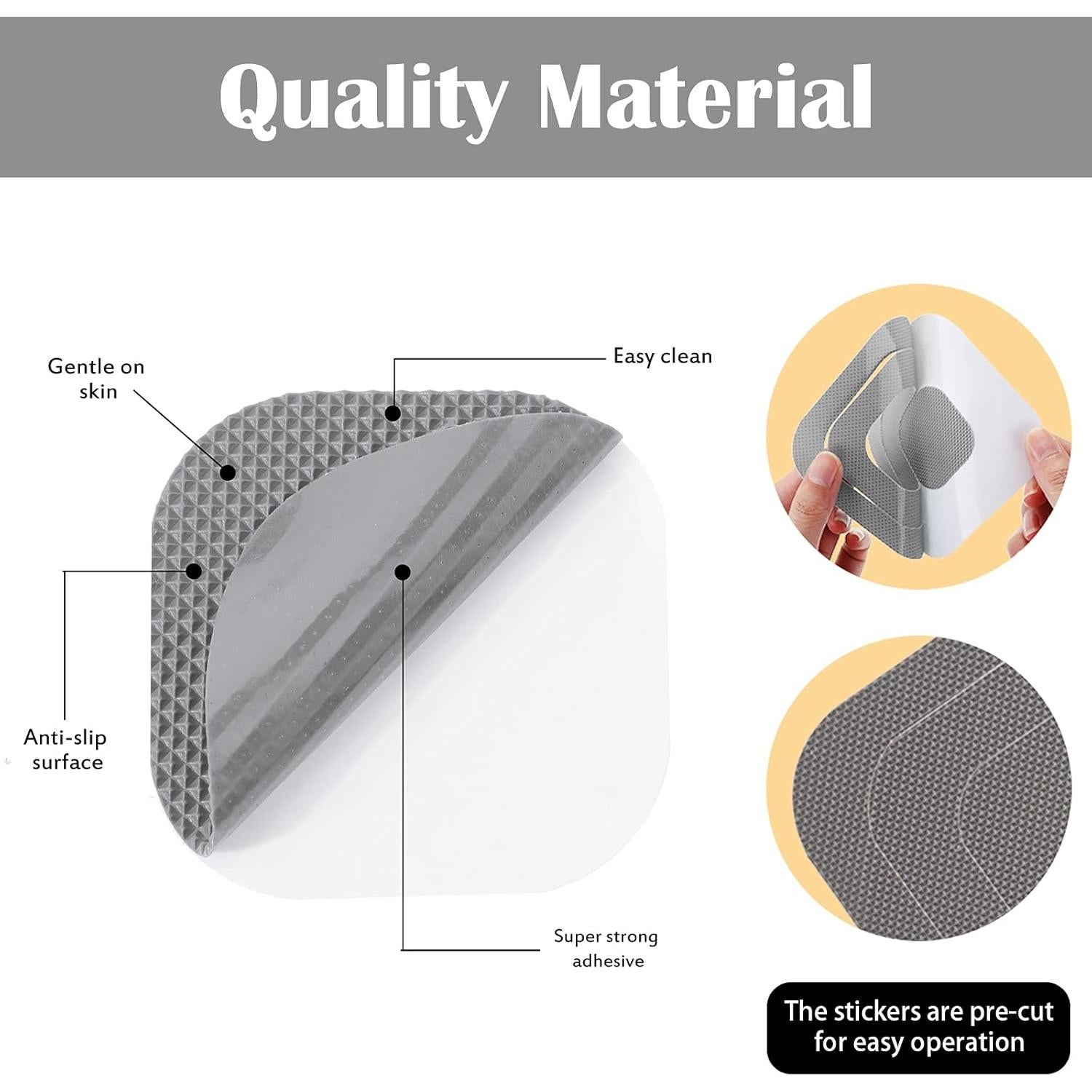 20 Piezas Stickers Antideslizantes Patelai para Baño 10x10 cm