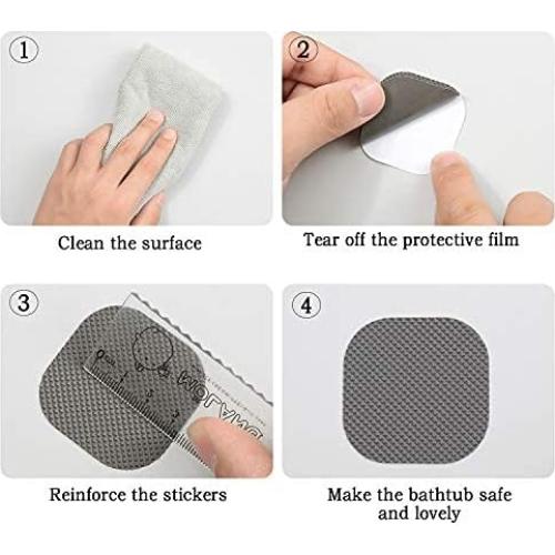 20 Piezas Stickers Antideslizantes Patelai para Baño 10x10 cm