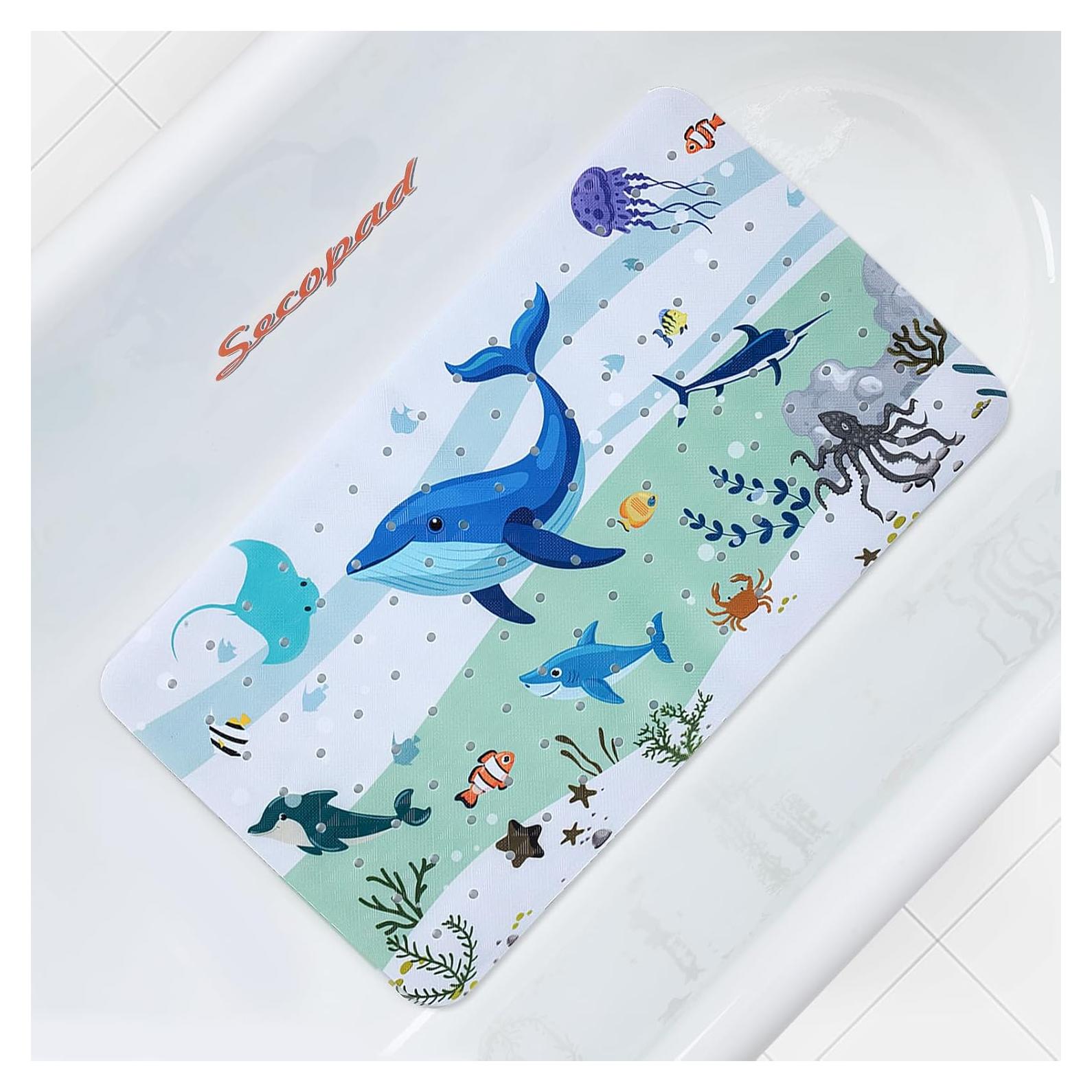 Alfombrilla de baño antideslizante Secopad 70x40cm delfín azul