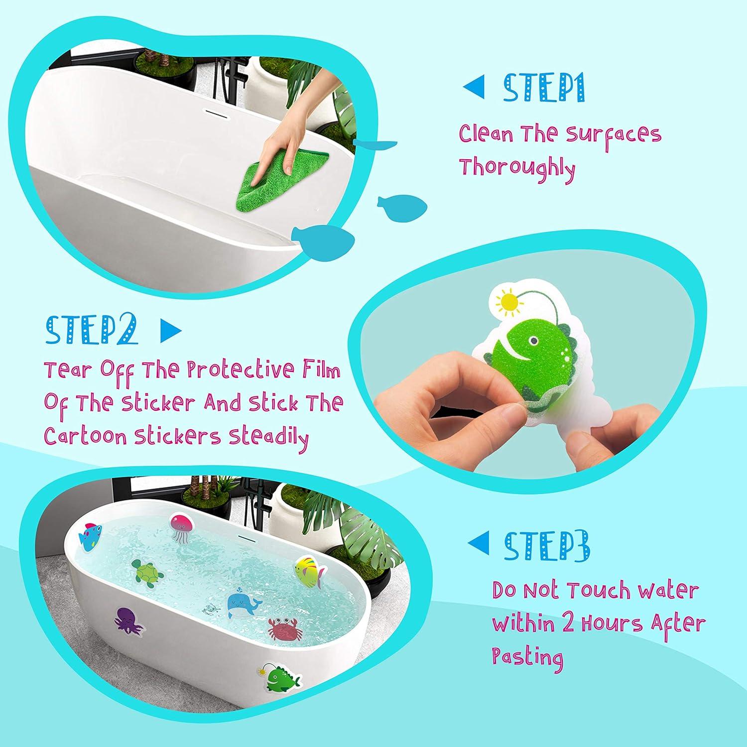 30 Pegatinas Antideslizantes Animales Marinos Hebayy - Resistente al Agua