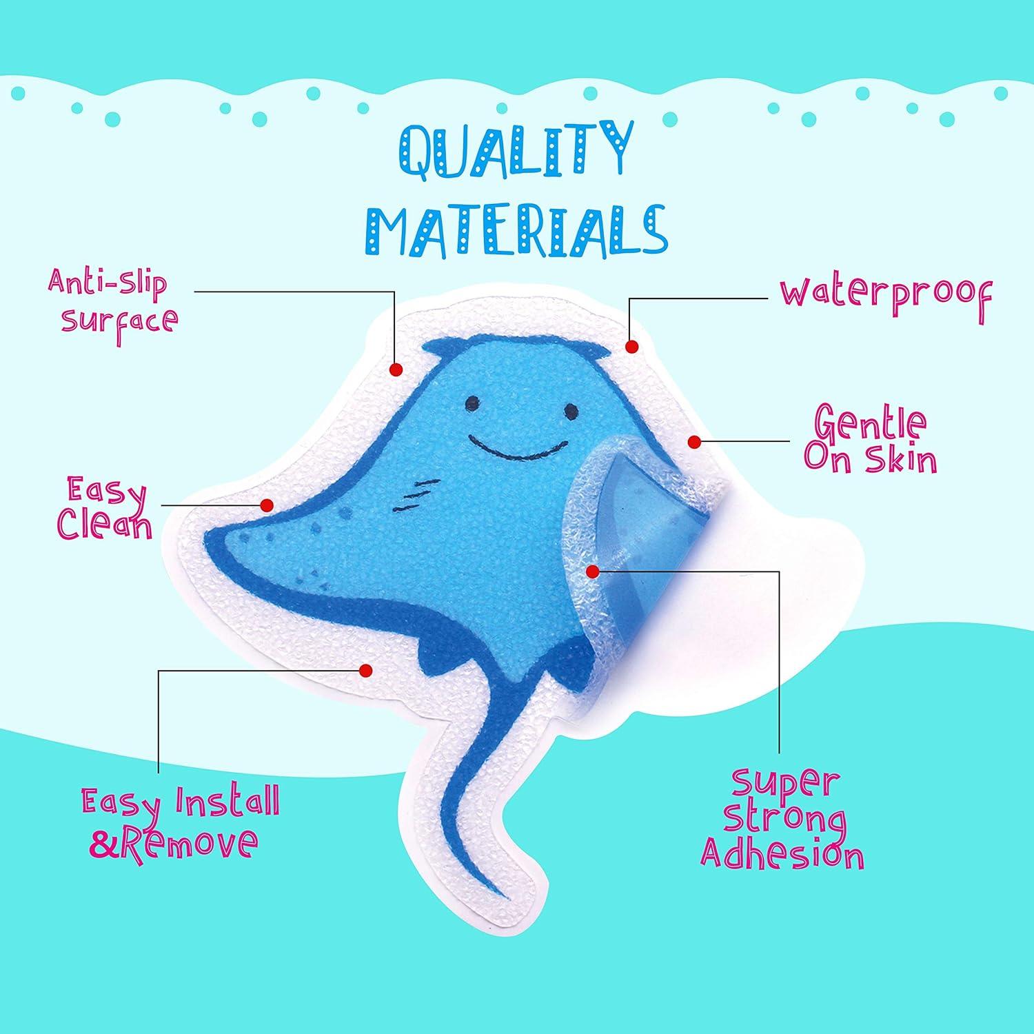 30 Pegatinas Antideslizantes Animales Marinos Hebayy - Resistente al Agua