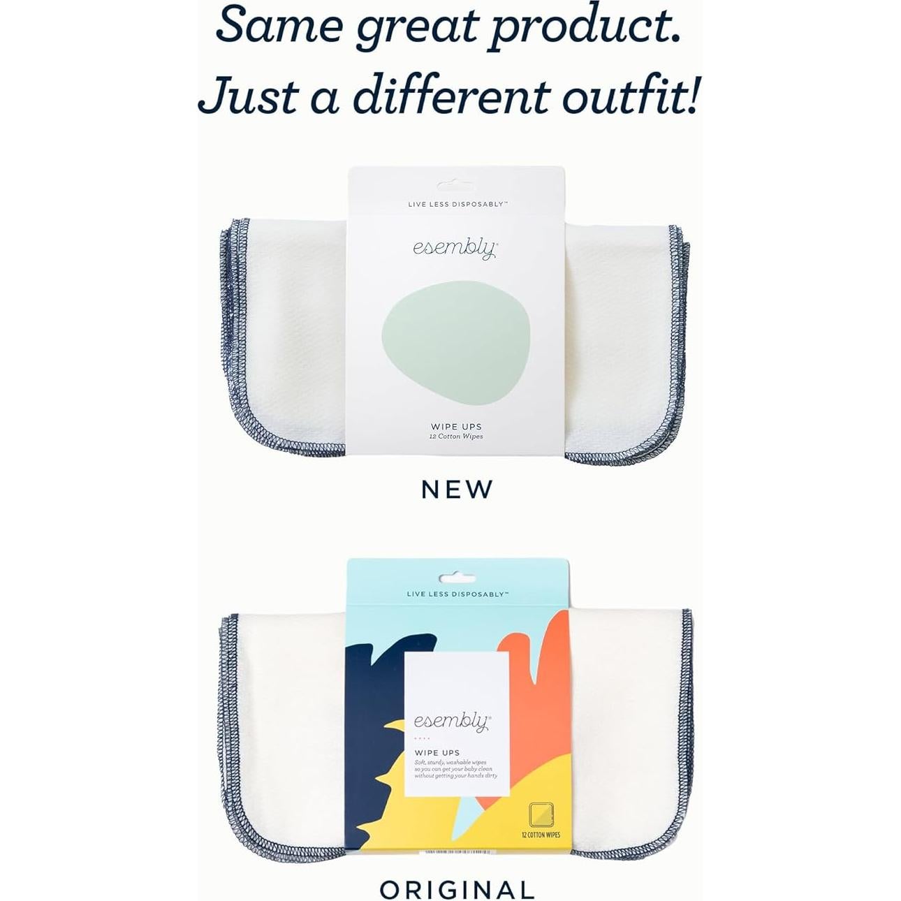 Toallitas Reutilizables Esembly de Algodón Orgánico 12 Piezas