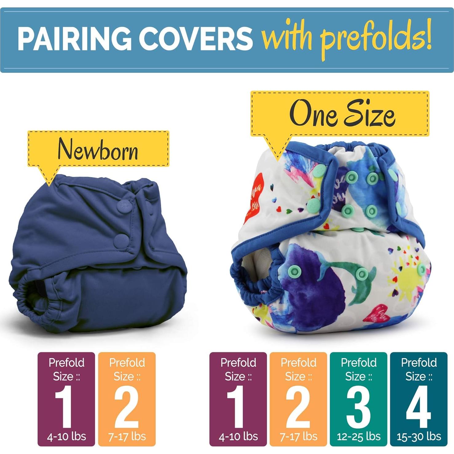 Pañales de Tela Reutilizables Kanga Care Prefold 6pk Tamaño 3