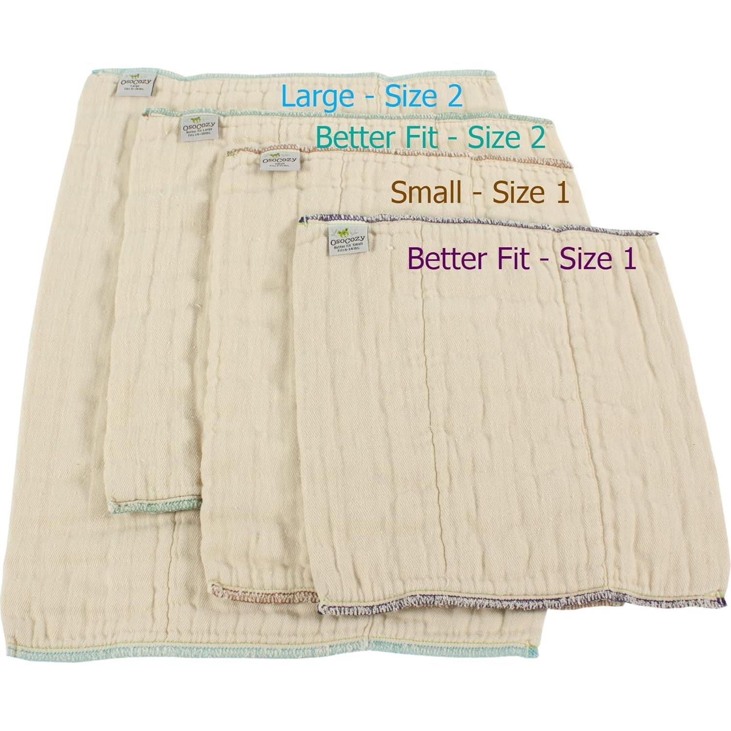 Pañales de Tela OsoCozy Algodón Orgánico 6pk - Suaves y Absorbentes