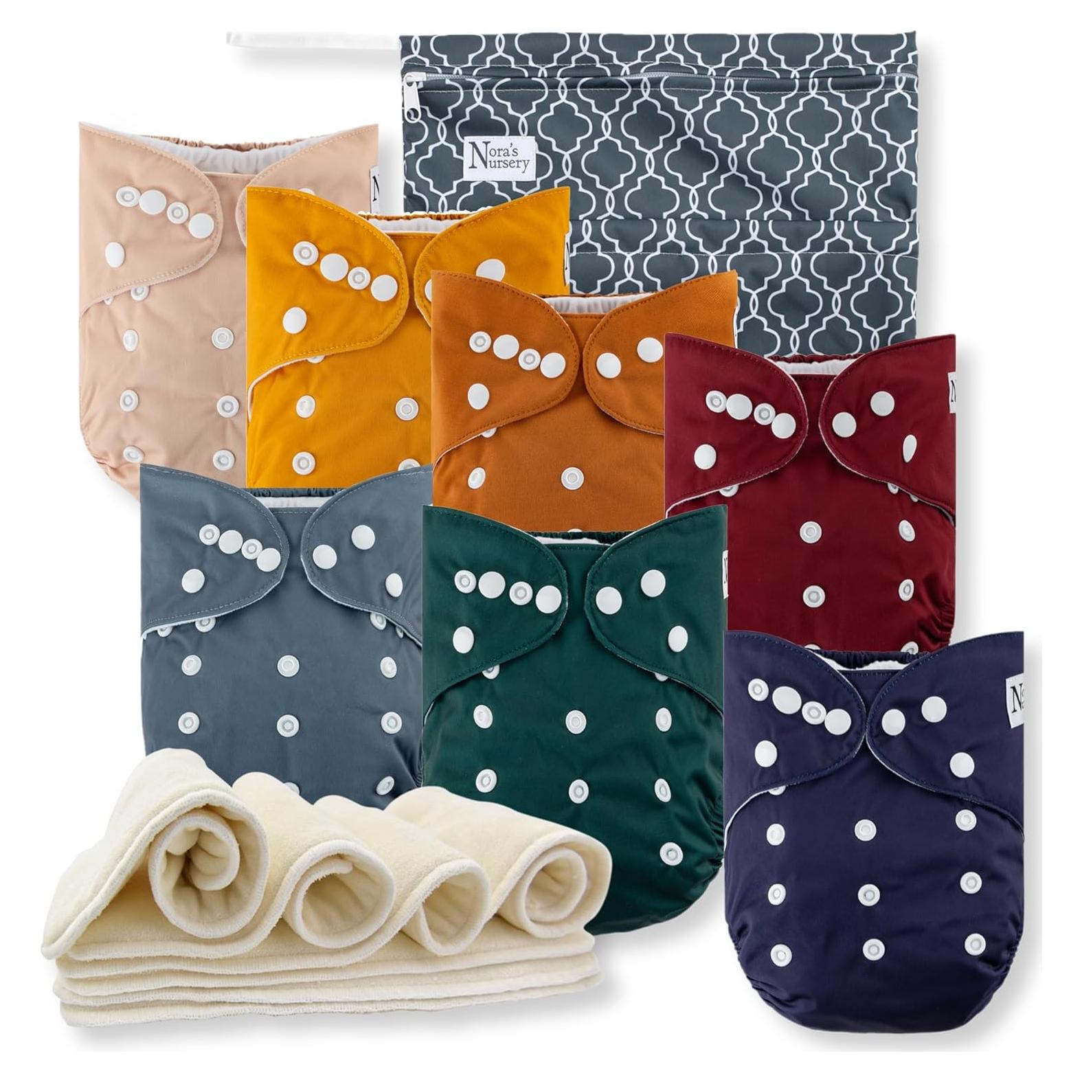 Paquete de 7 Pañales de Tela Ajustables Nora's Nursery