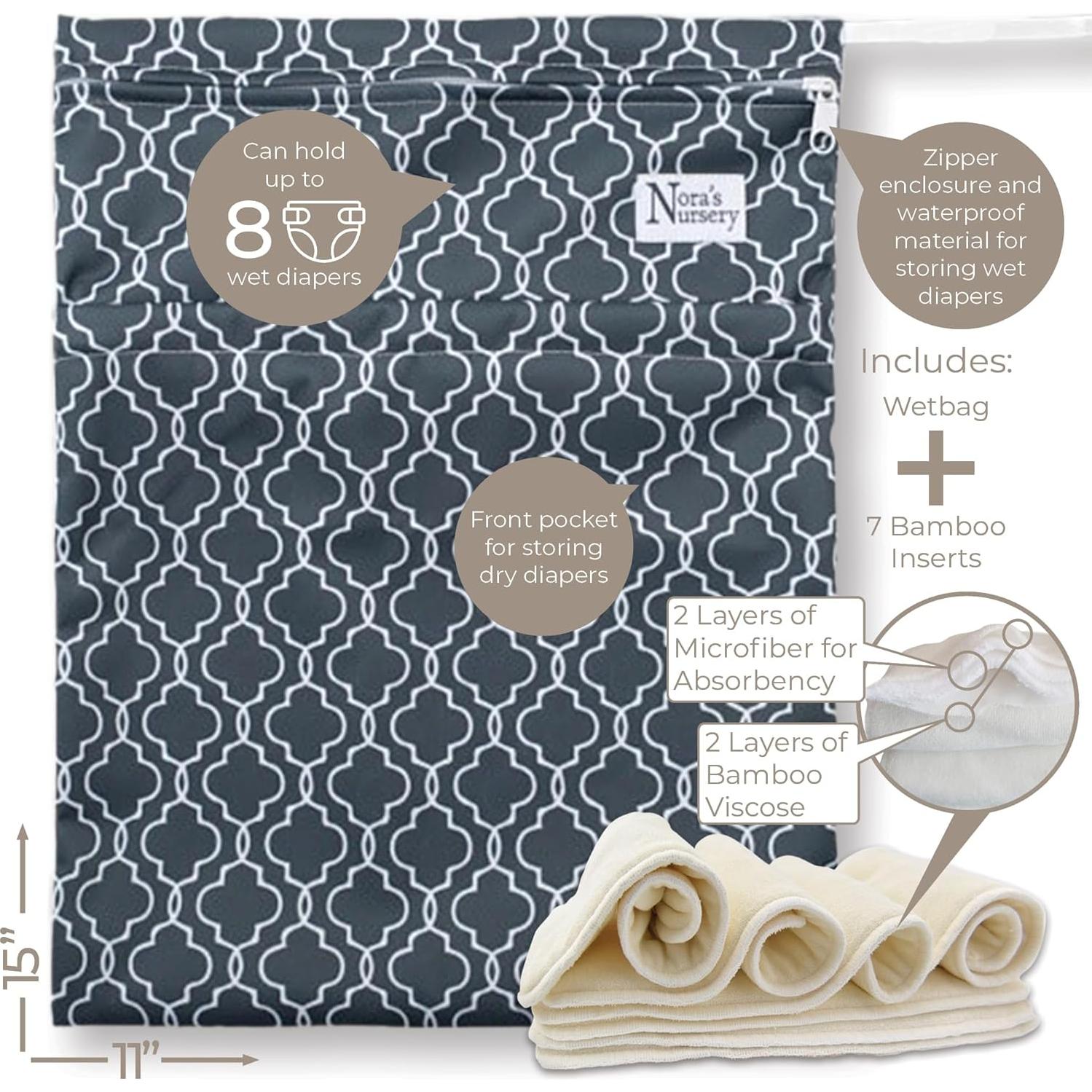 Paquete de 7 Pañales de Tela Ajustables Nora's Nursery