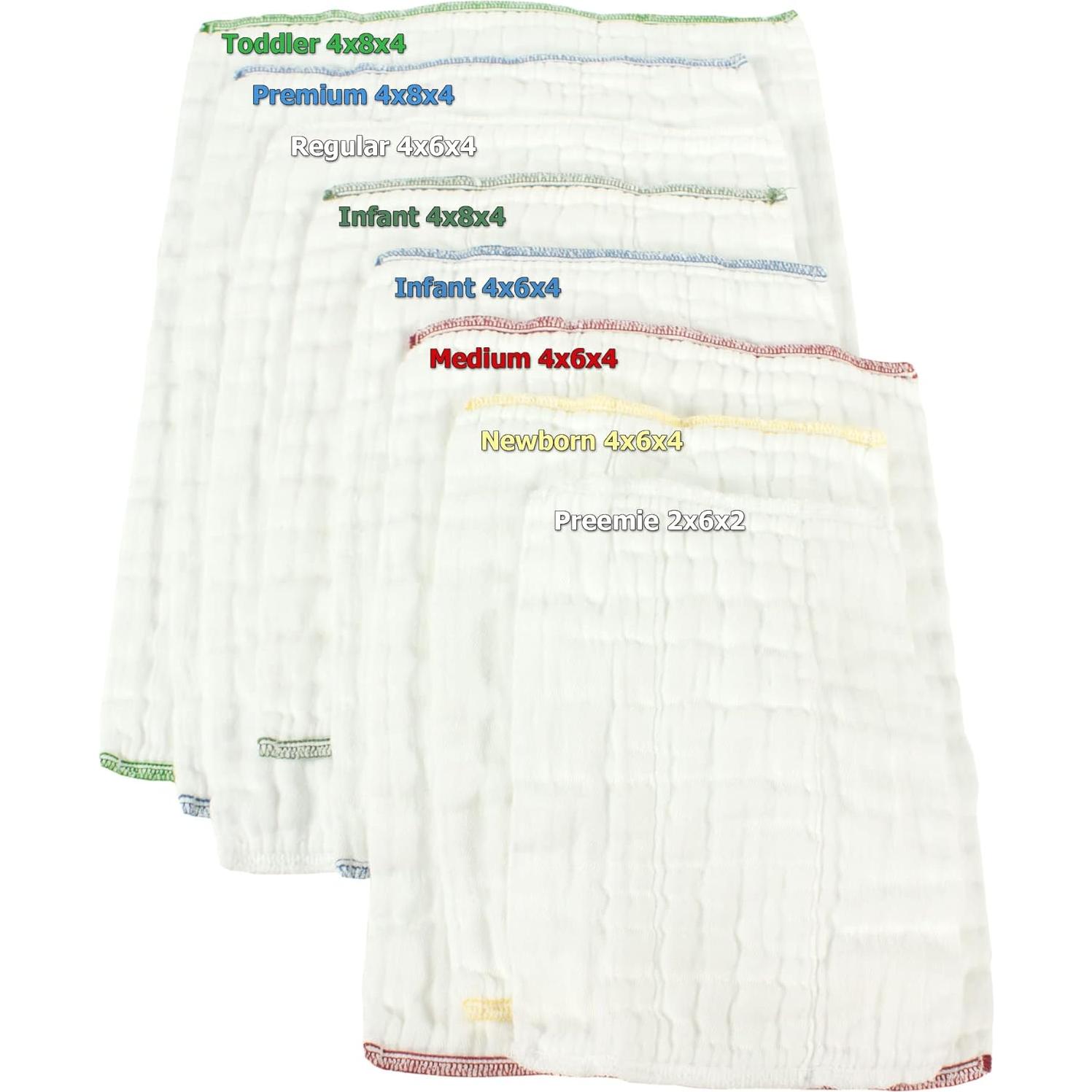 OsoCozy Pañales de Tela Prefold 100% Algodón - 1 Docena