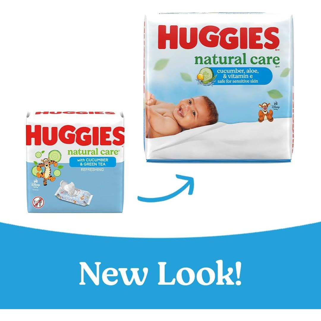 Toallitas Huggies Cuidado Natural 560 Unidades Pepino Aloe Vitamina E