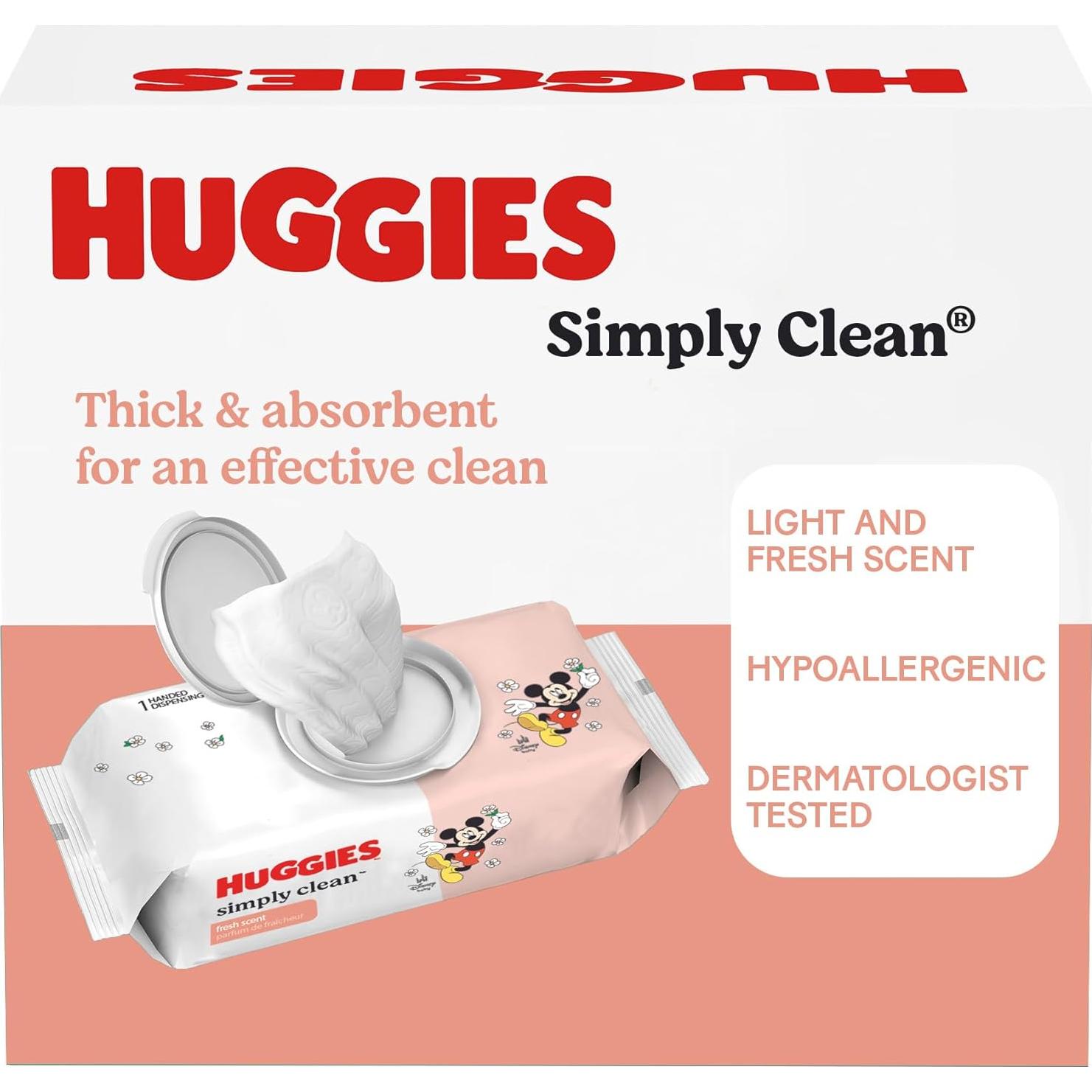 Toallitas Huggies Simply Clean 3 Paquetes de 64 Toallitas