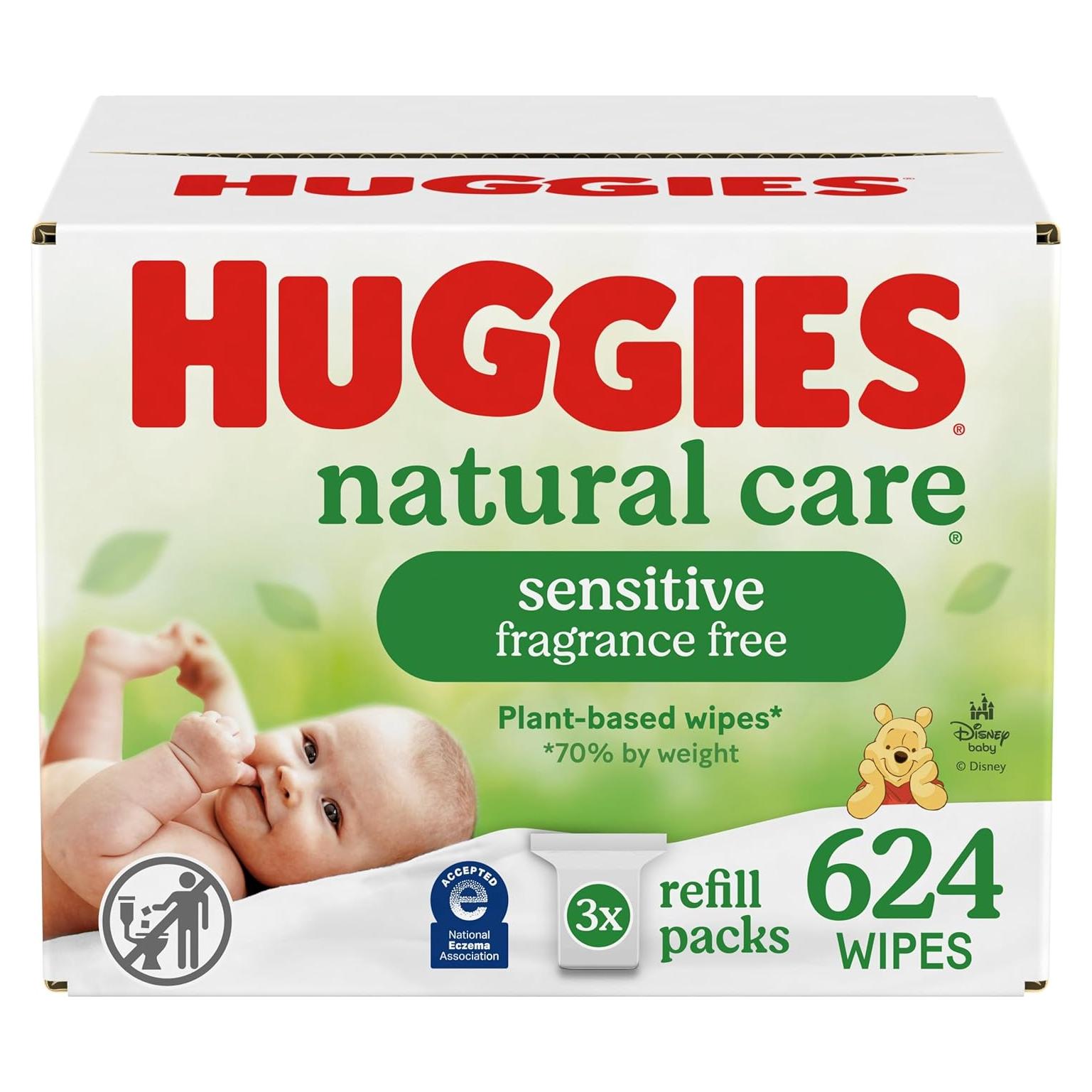 Toallitas Huggies Natural Care Sensibles 624 Unidades Hipoalergénicas