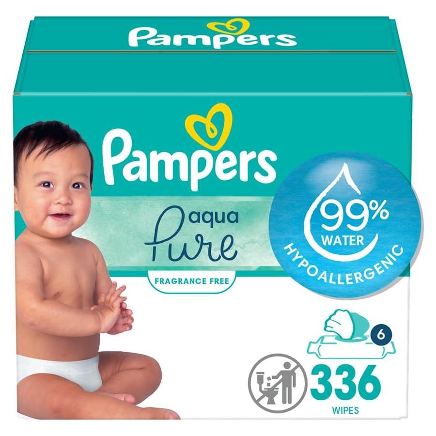 Toallitas Húmedas Pampers Aqua Pure 336 Unidades Hipoalergénicas