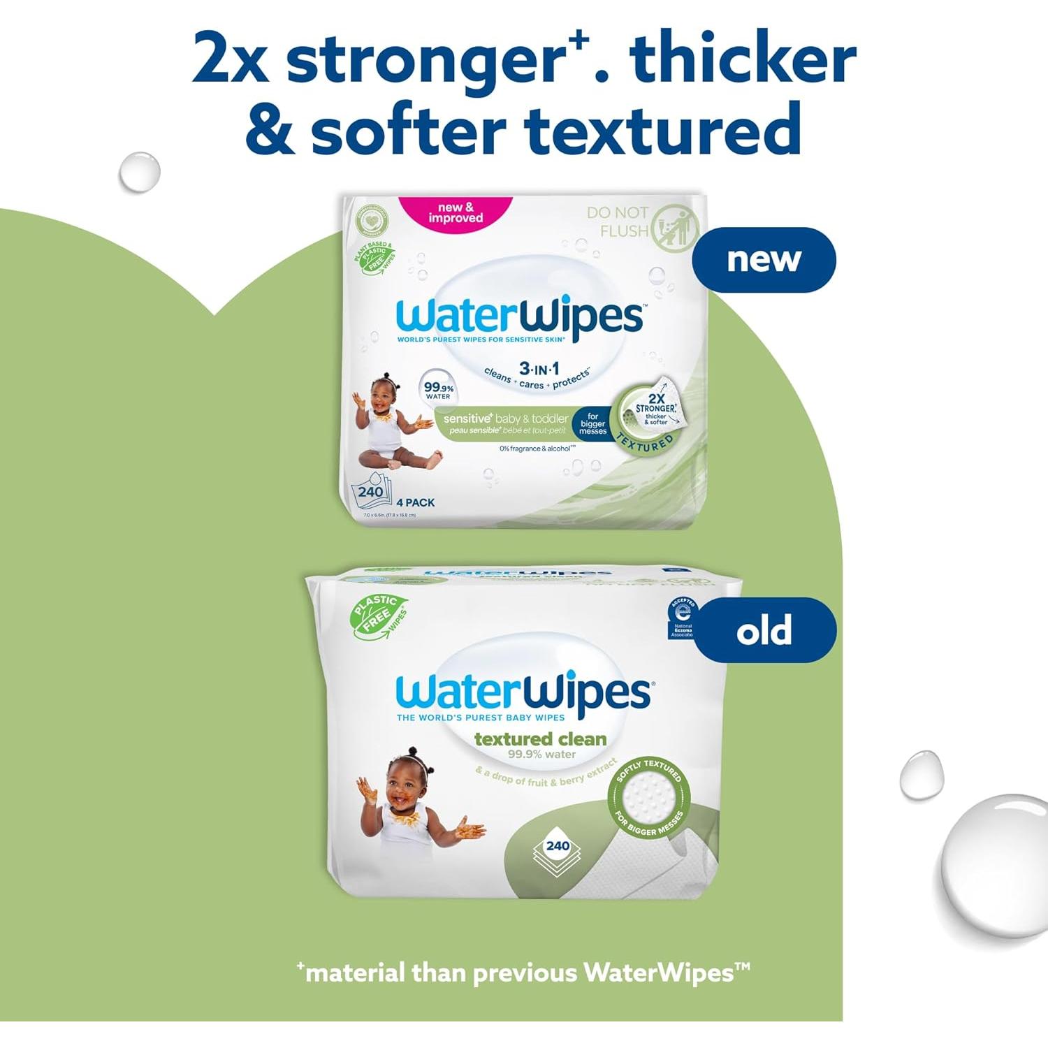 Toallitas Texturizadas WaterWipes 240 Unidades Sin Fragancia