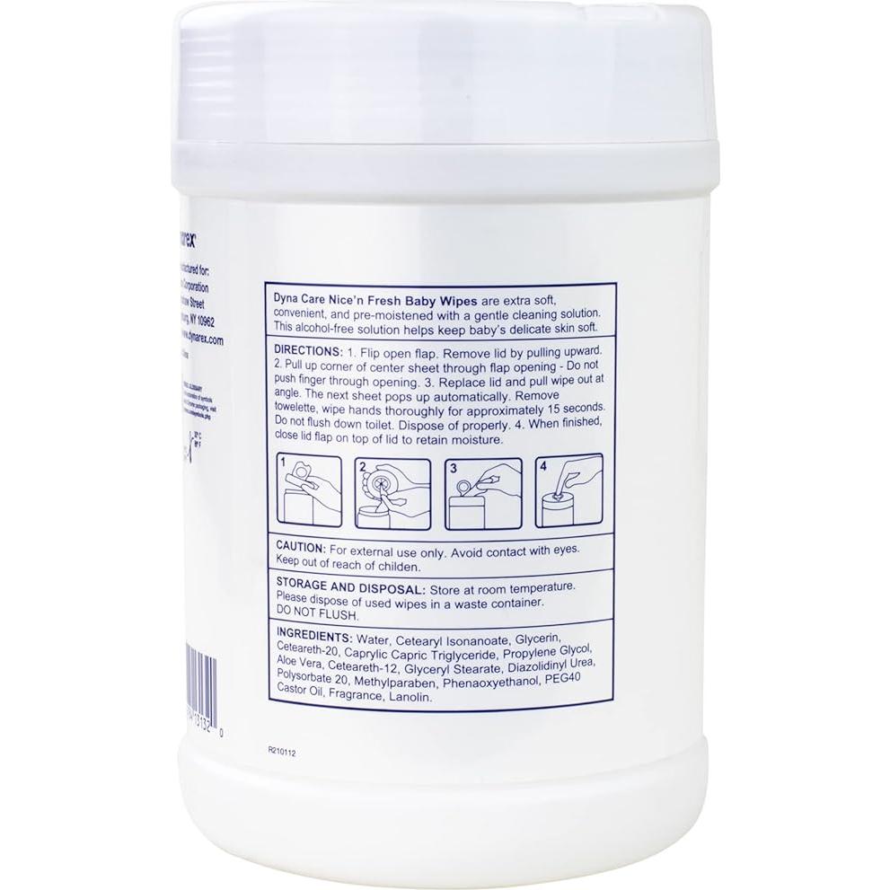 Toallitas Húmedas Dynarex Nice'n Fresh para Bebés - 140 Unidades