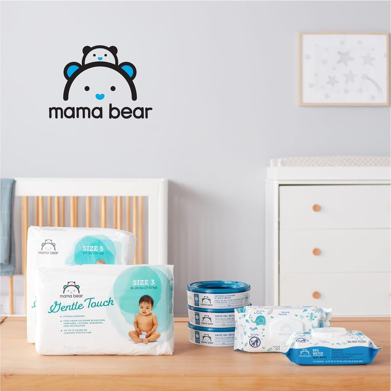 Toallitas Húmedas Mama Bear Amazon 99% Agua Hipoalergénicas 432 Unidades