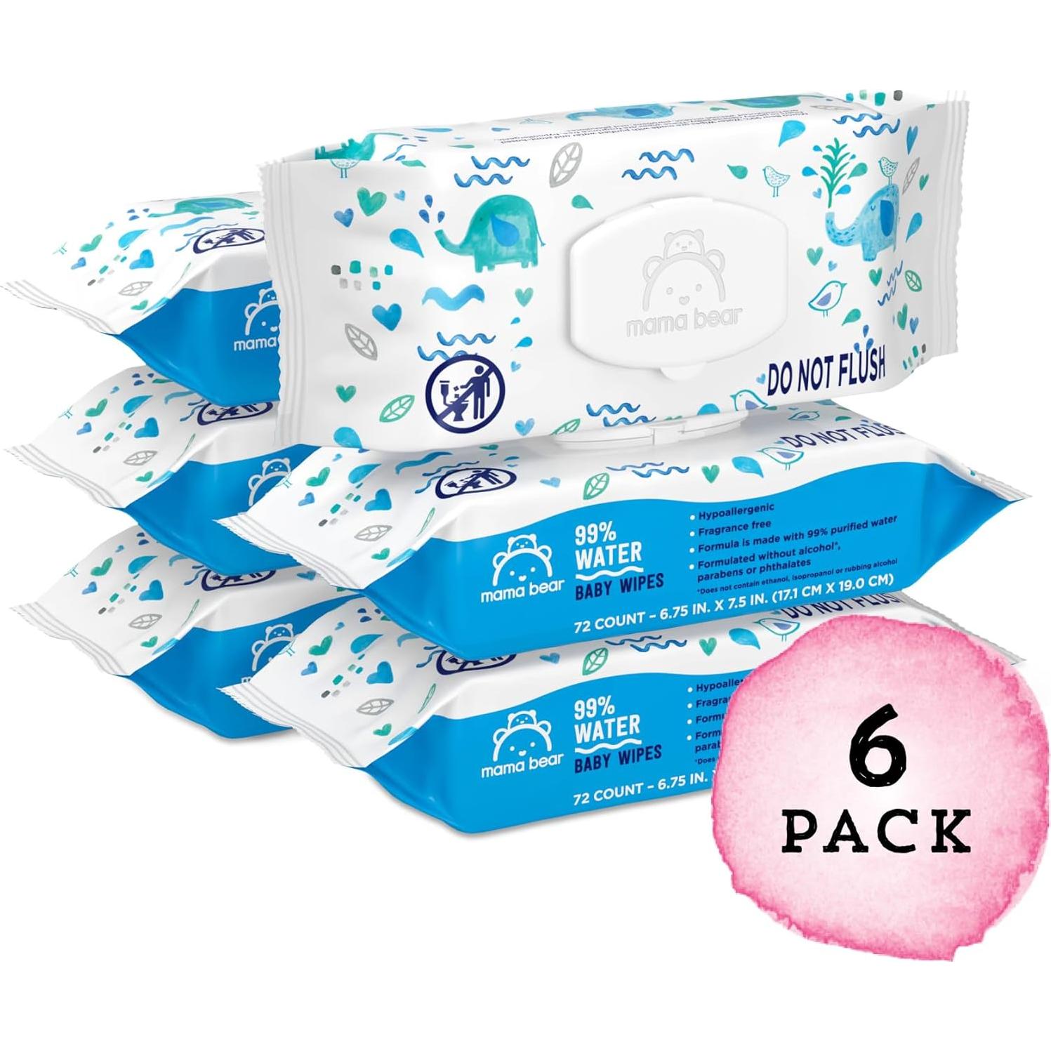 Toallitas Húmedas Mama Bear Amazon 99% Agua Hipoalergénicas 432 Unidades