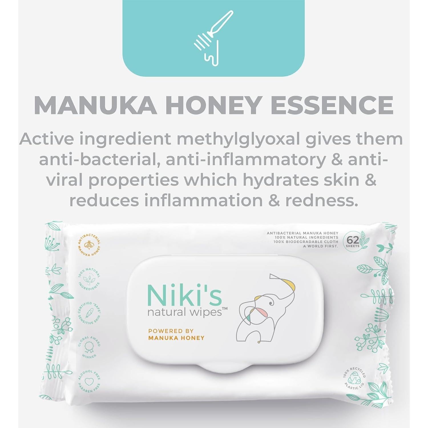 Toallitas Naturales Niki | 248 Toallitas Orgánicas para Bebés