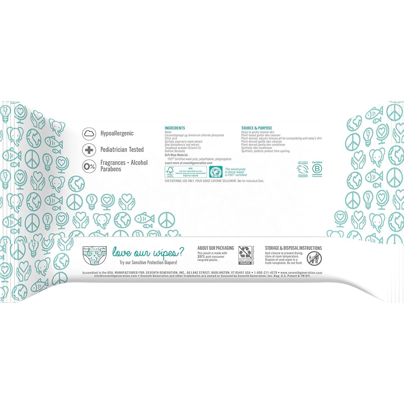 Toallitas para Bebé Seventh Generation 256 Unidades Sin Fragancia