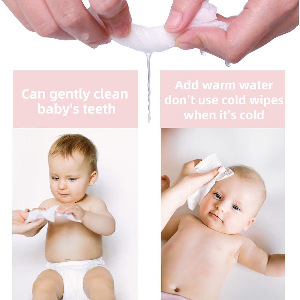 Toallitas Secas para Bebés COTTONCARE 100% Algodón 20.1x11.9cm 6-Pack