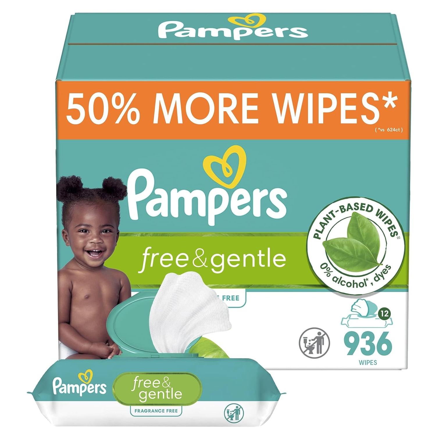 Toallitas Pampers Libres y Suaves Hipoalergénicas 936 Unidades