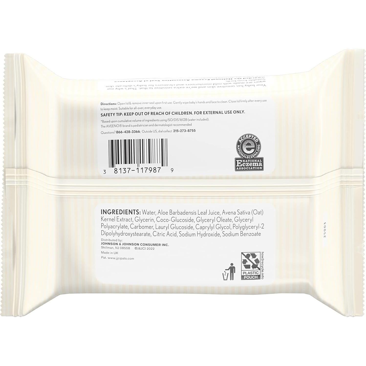 Toallitas Húmedas Aveeno Baby Sin Fragancia 25 ct - Piel Sensible