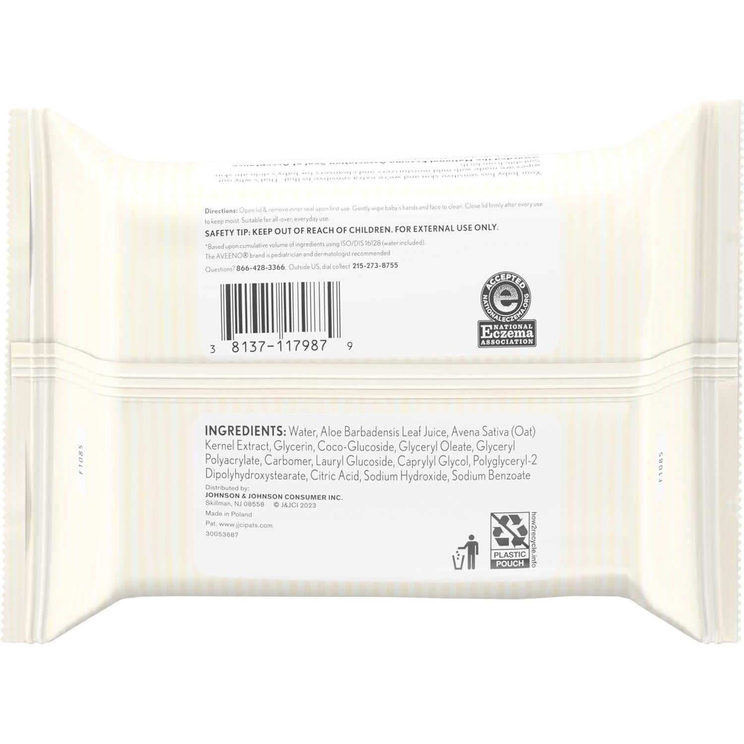 Toallitas Húmedas Aveeno Baby Sin Fragancia 25 ct - Piel Sensible