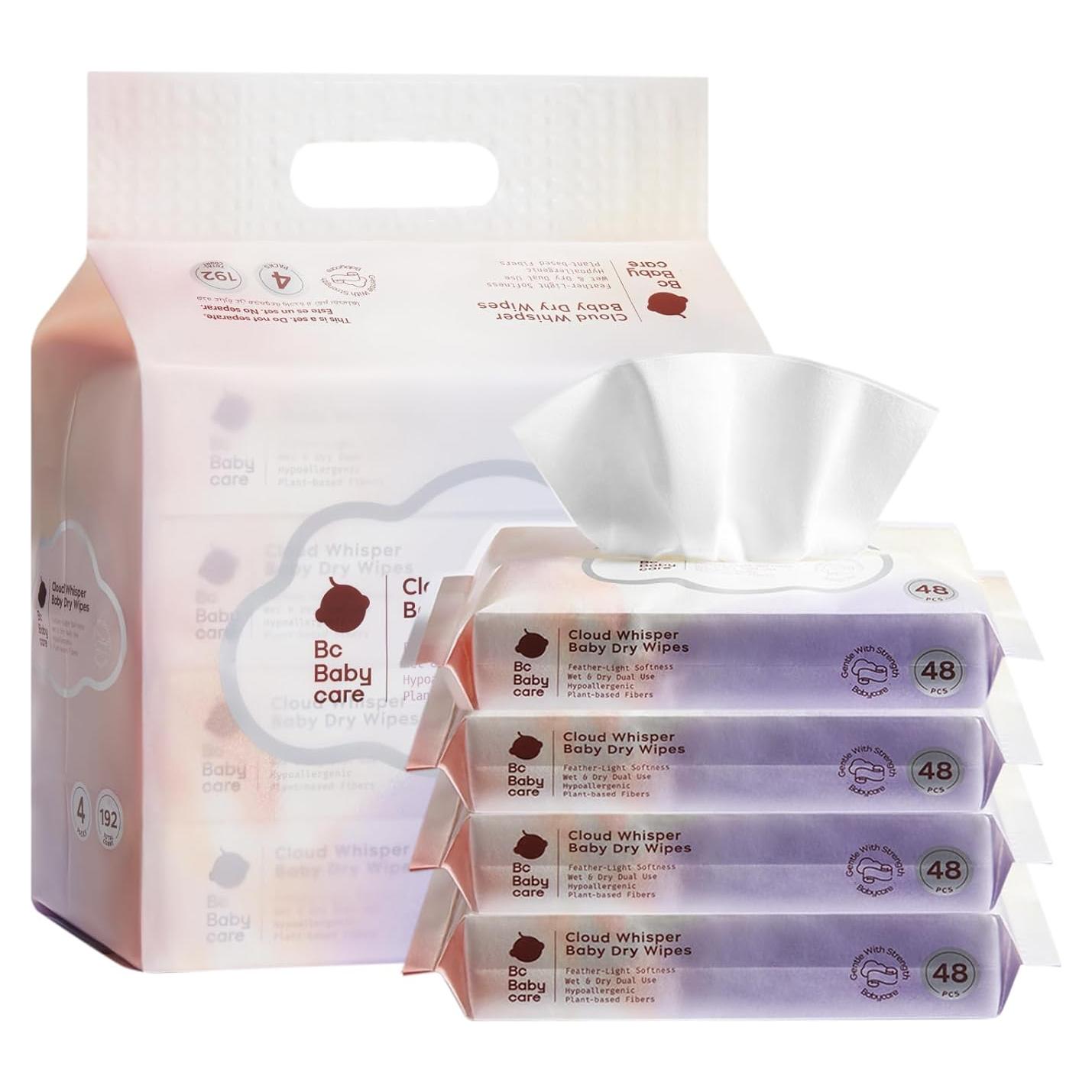 Toallitas Secas Hipoalergénicas BC Babycare 48 Unidades