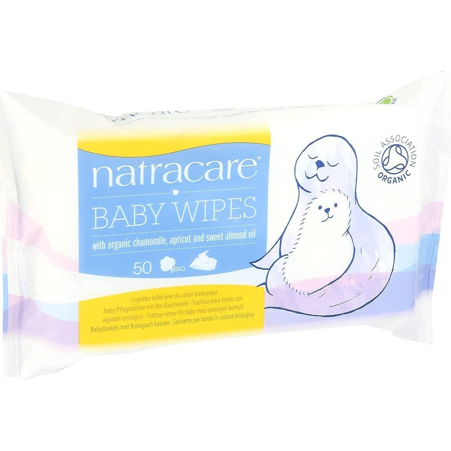 Toallitas Húmedas para Bebés Natracare de Algodón Orgánico - 200 Unidades