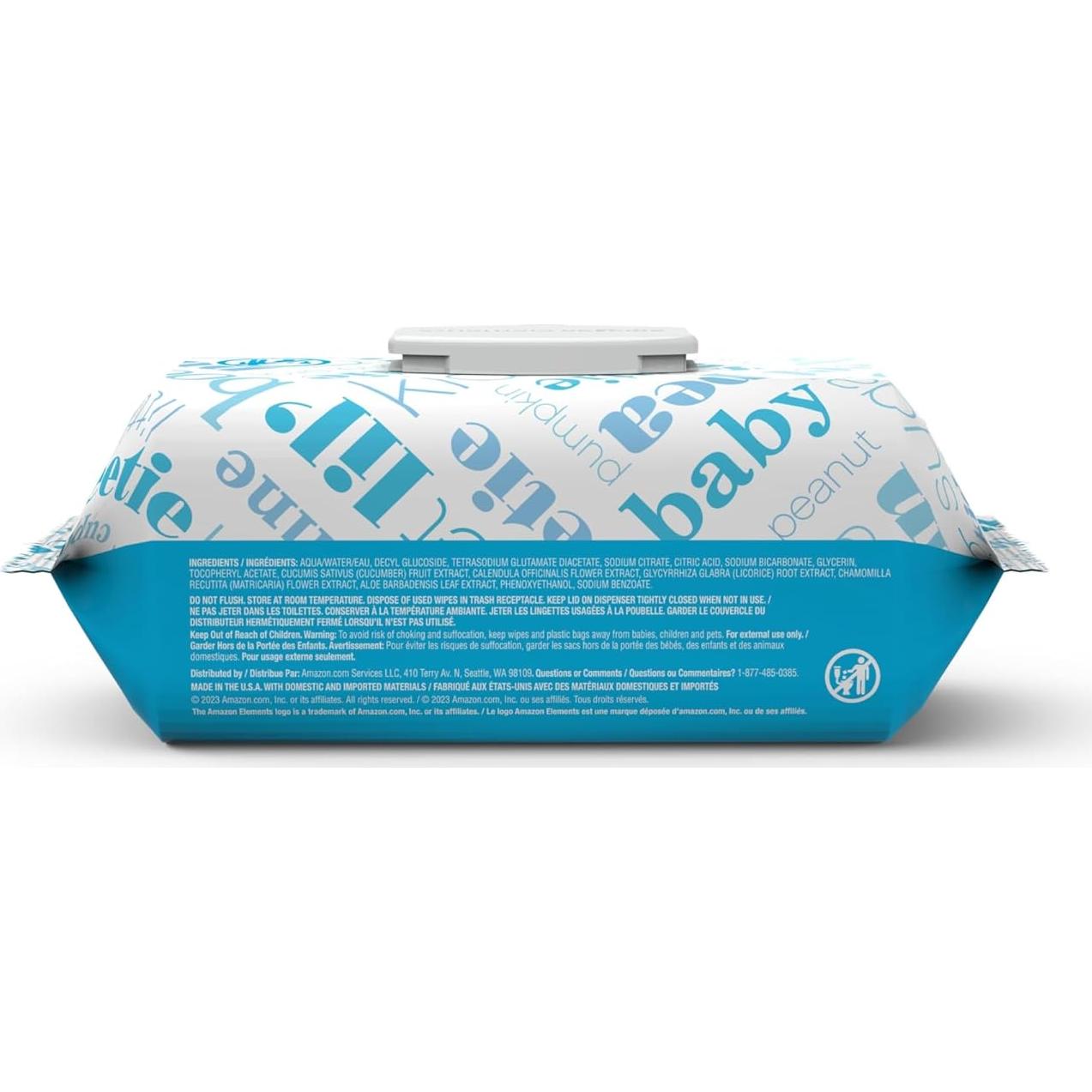 Toallitas para Bebés Amazon Elements Sin Fragancia 810 Unidades