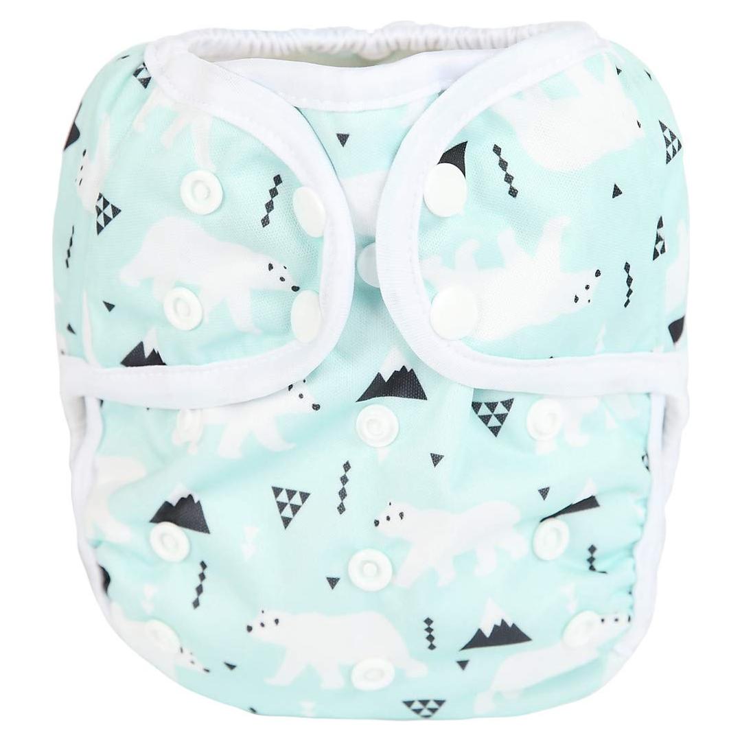 Cubierta de Pañal de Tela PUL Oso Polar Talla Única 3 a 16 kg