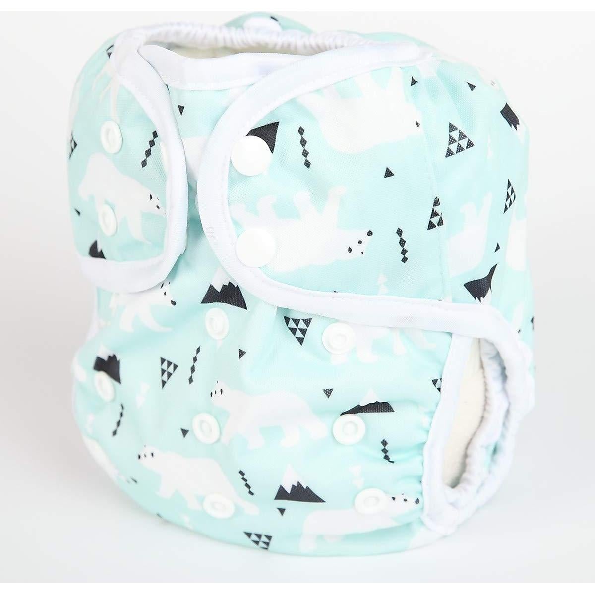 Cubierta de Pañal de Tela PUL Oso Polar Talla Única 3 a 16 kg