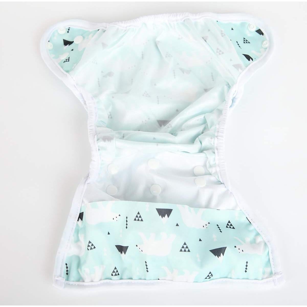 Cubierta de Pañal de Tela PUL Oso Polar Talla Única 3 a 16 kg