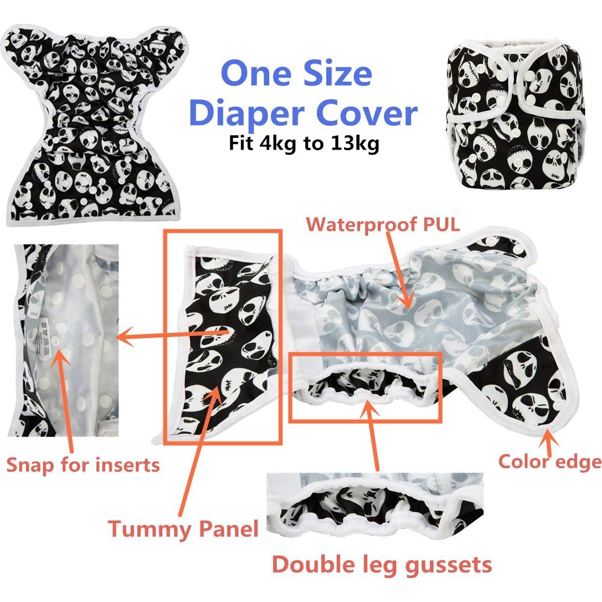 Cubierta de Pañal de Tela PUL Oso Polar Talla Única 3 a 16 kg