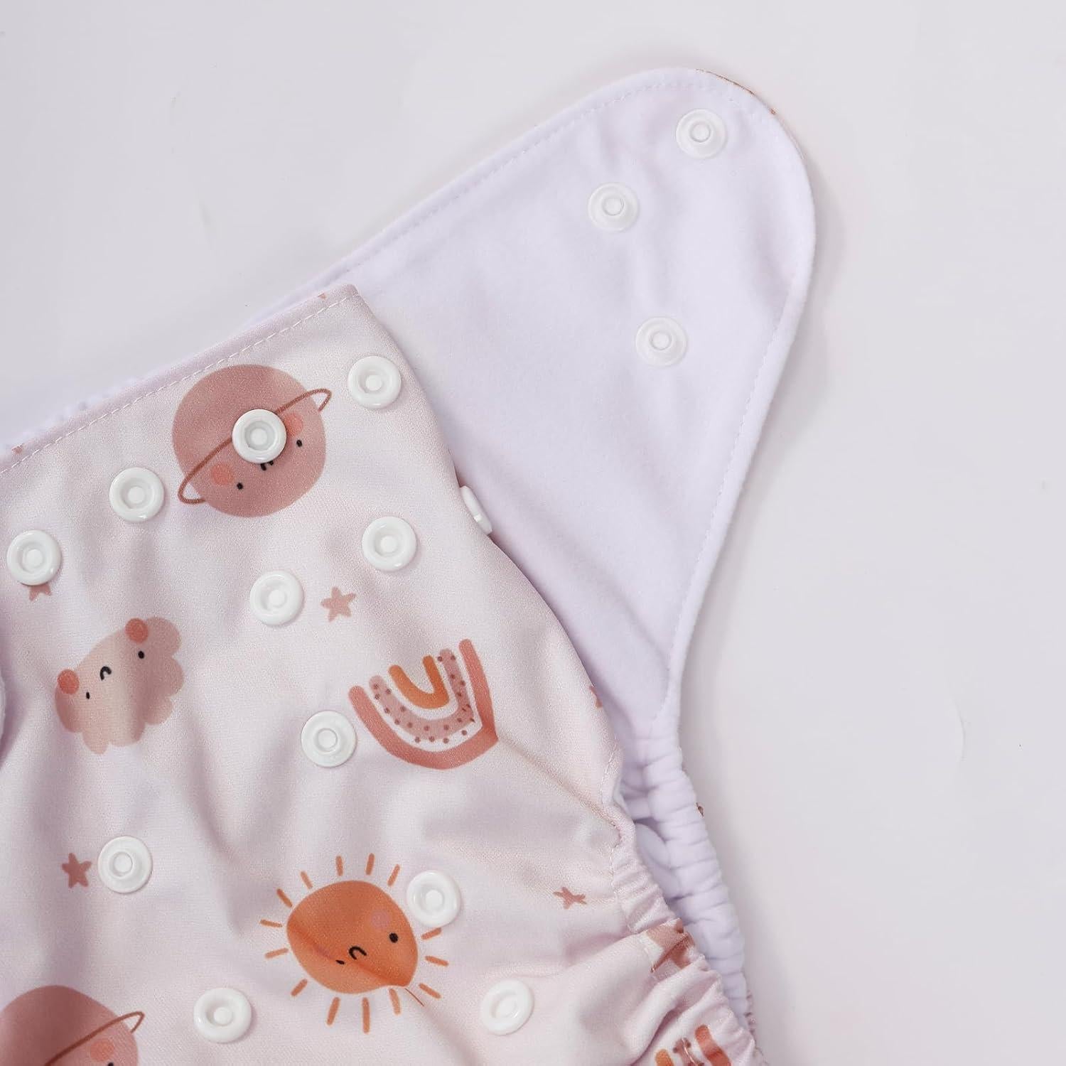 Set de 12 Pañales de Tela Reutilizables CoolaPeach Rosa