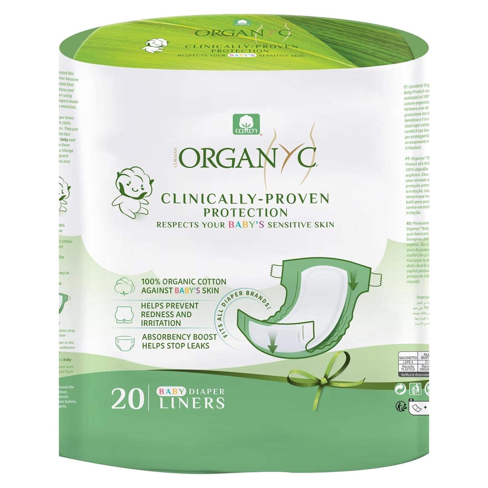 Forros de Pañal Organyc 100% Algodón Orgánico - 20 Unidades